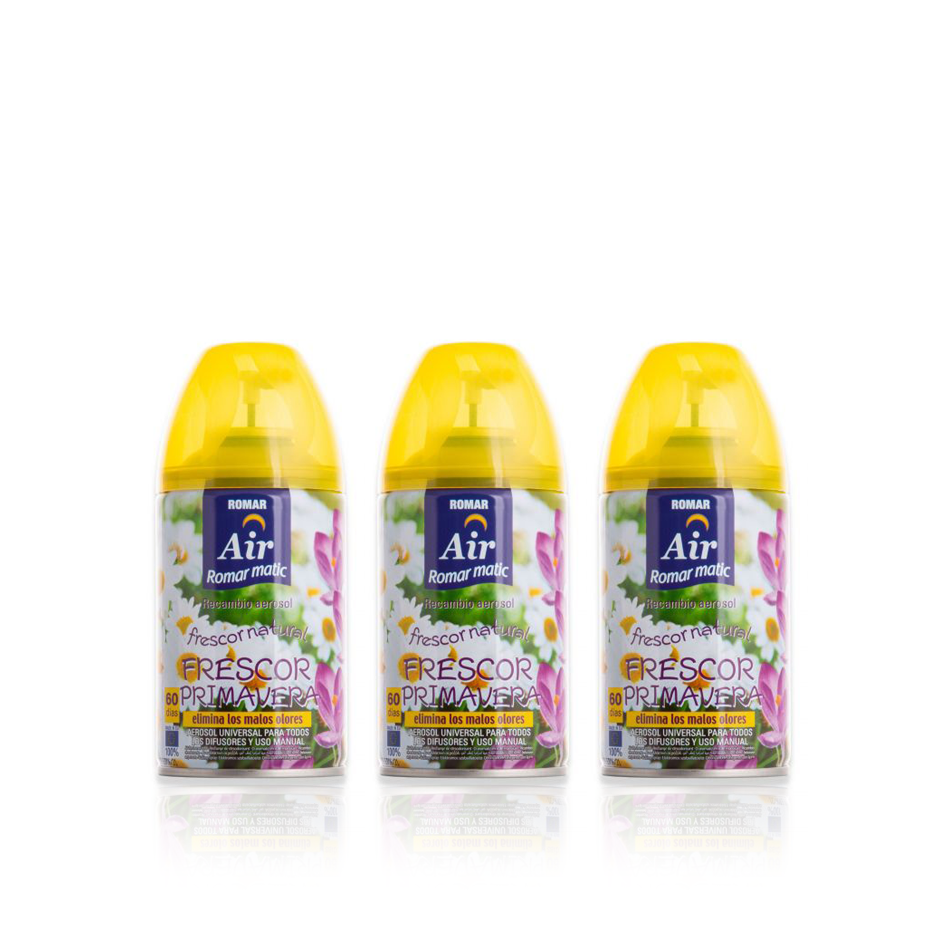 Romar Ambientador Spray Recarga Frescura Primavera 250 ml - Pack 3 x 250 ml