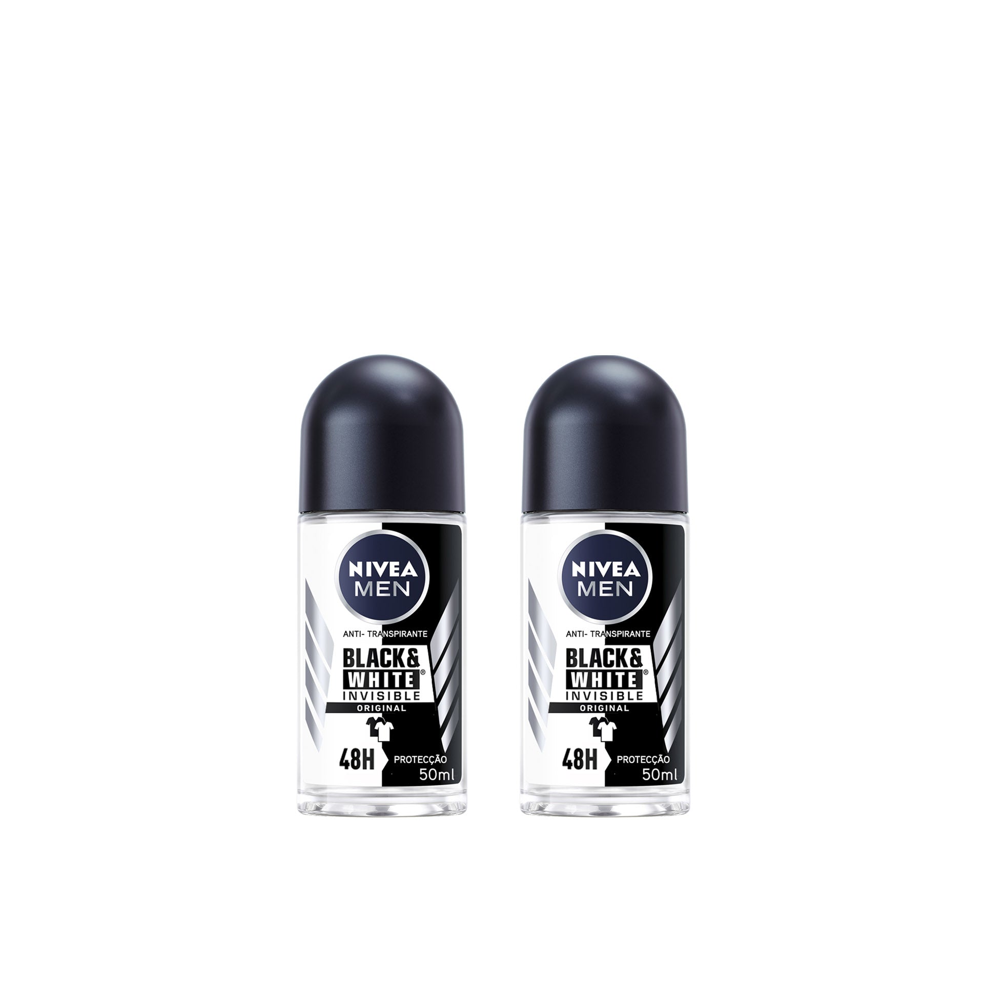 Nivea Men Invisible for Black & White Desodorizante Roll-on Original 50 ml - Pack 2 x 50 ml