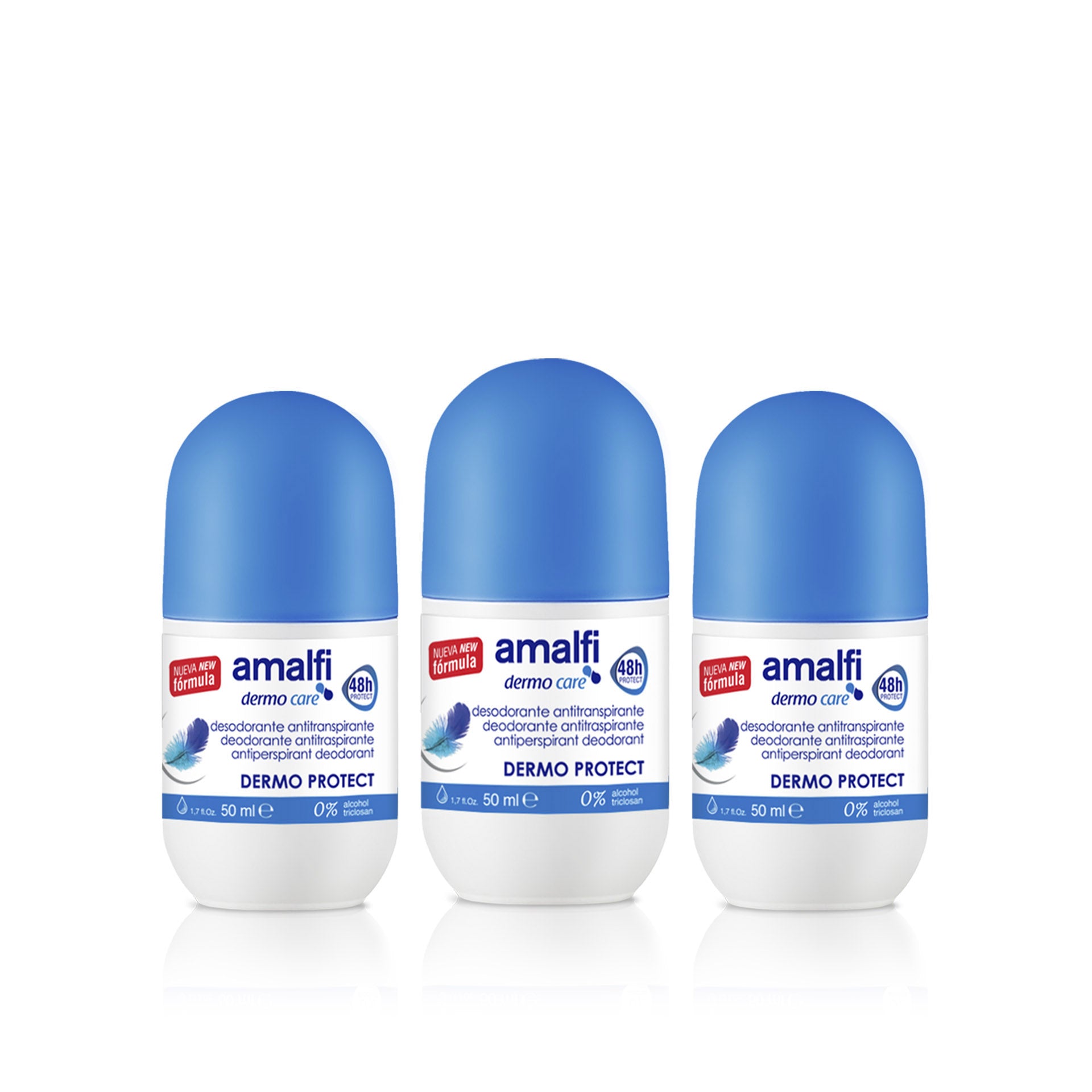 Amalfi Desodorante Roll-On Dermo Protector 50 ml - Pack 3 x 50 ml