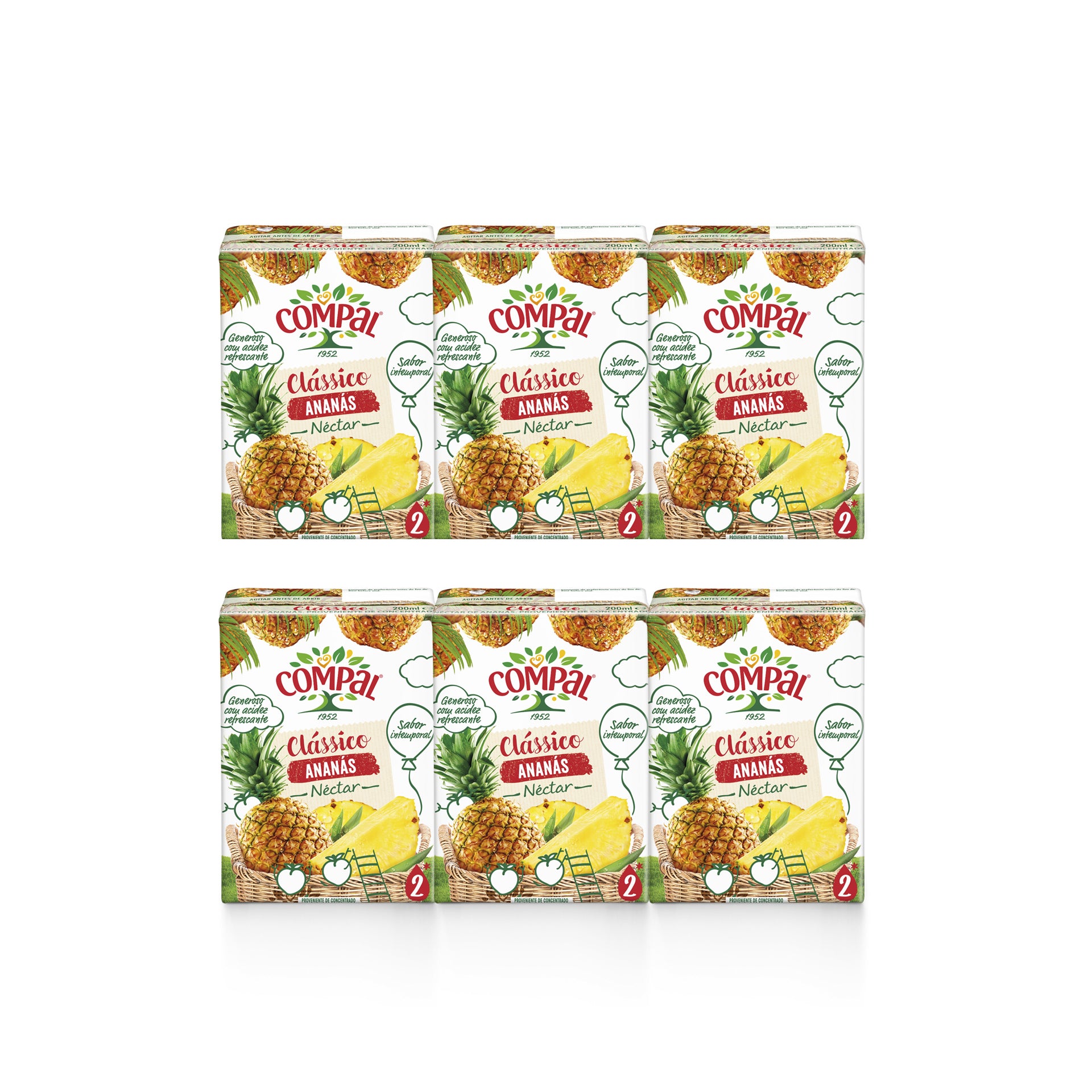 Compal Tetra Classic Ananas 3 x 20 cl - Pack 2 x 60 cl