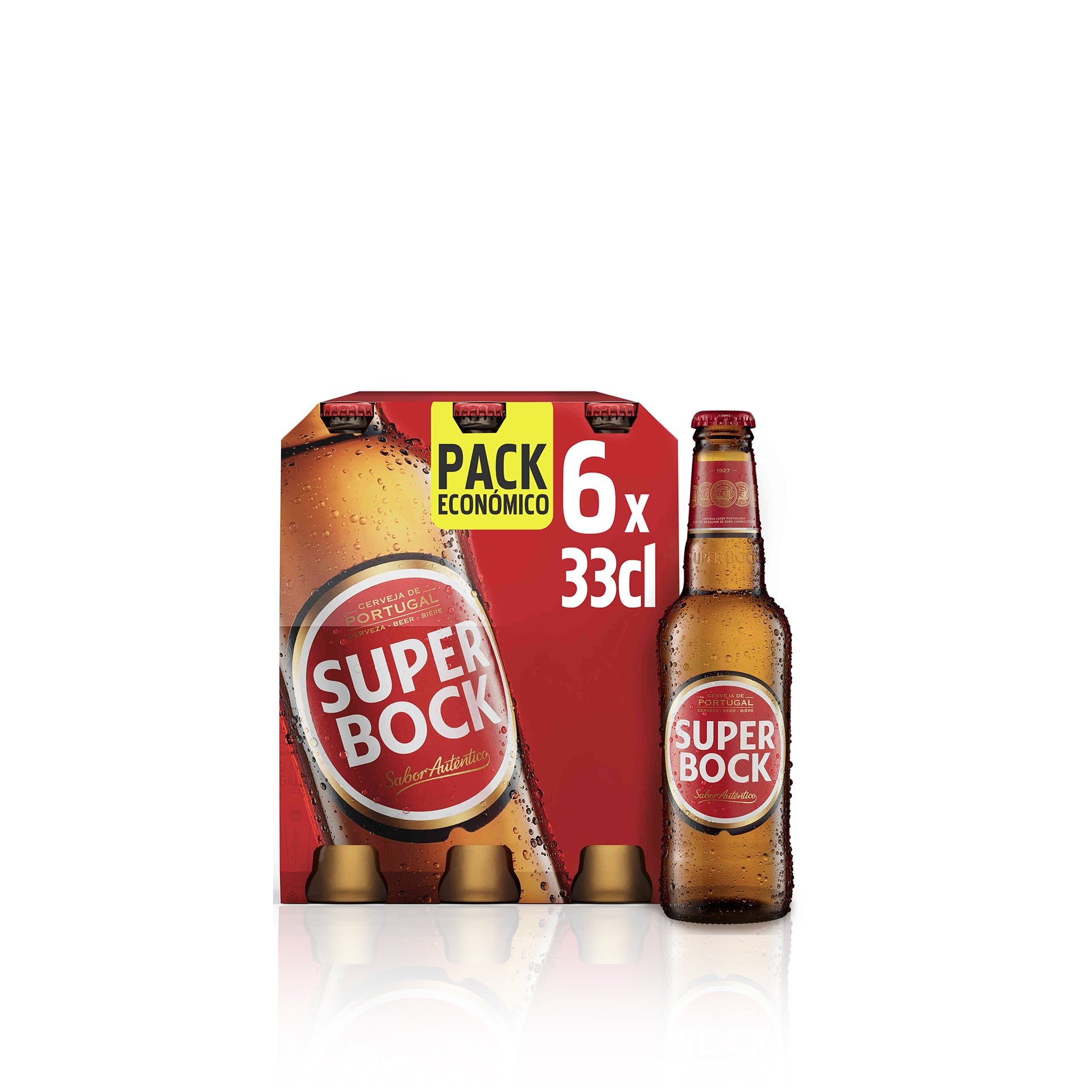 Super Bock Cerveja com Álcool 33 cl - Pack 6 x 33 cl
