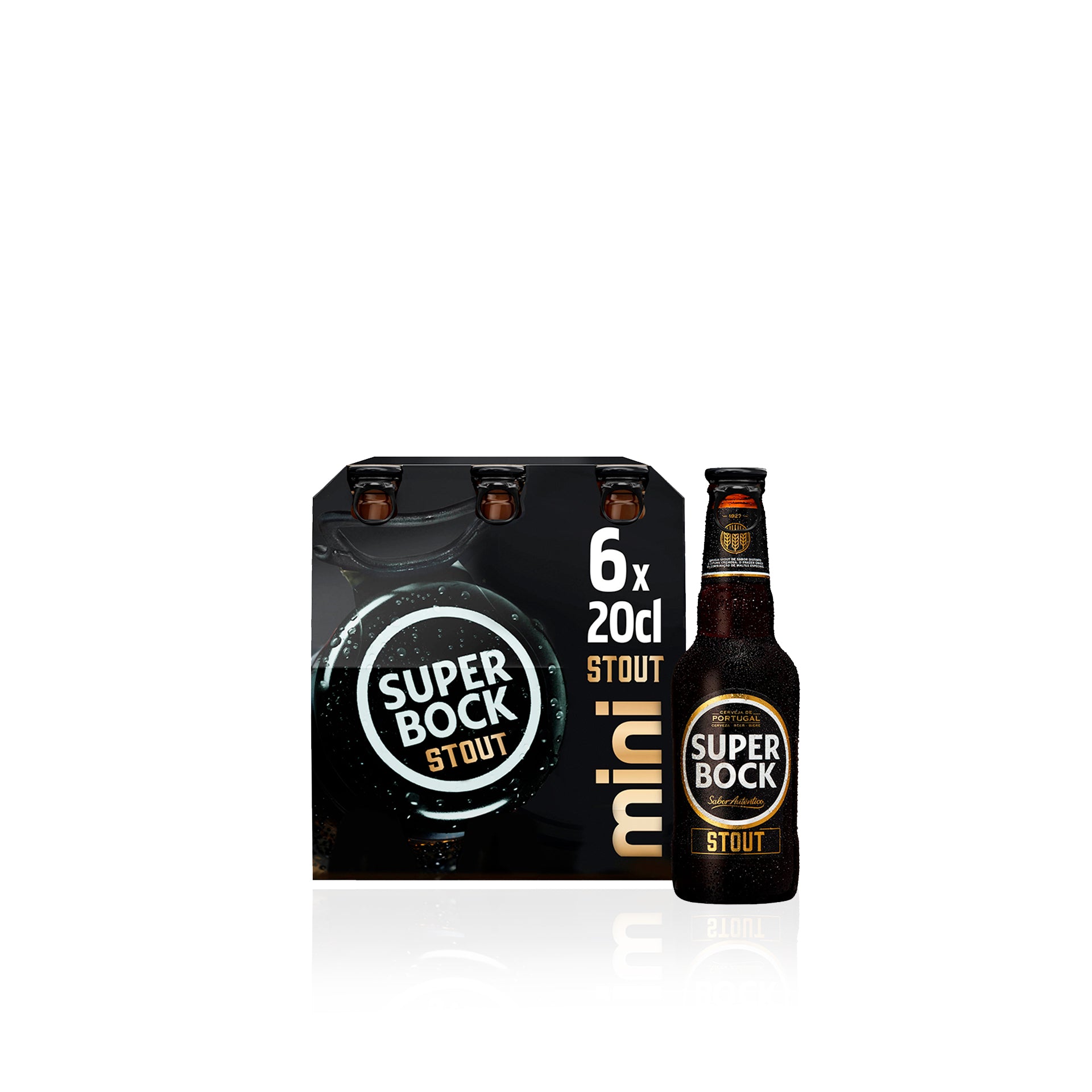 Super Bock Cerveja Stout Mini Garrafa TP 20 cl - Pack 6 x 20 cl