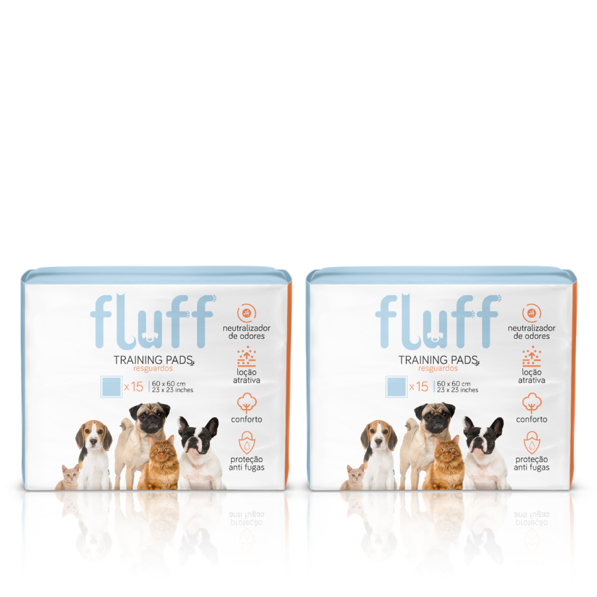 Fluff Resguardos Animal 60 x 60 cm 15 un - Pack 2 x 15 un