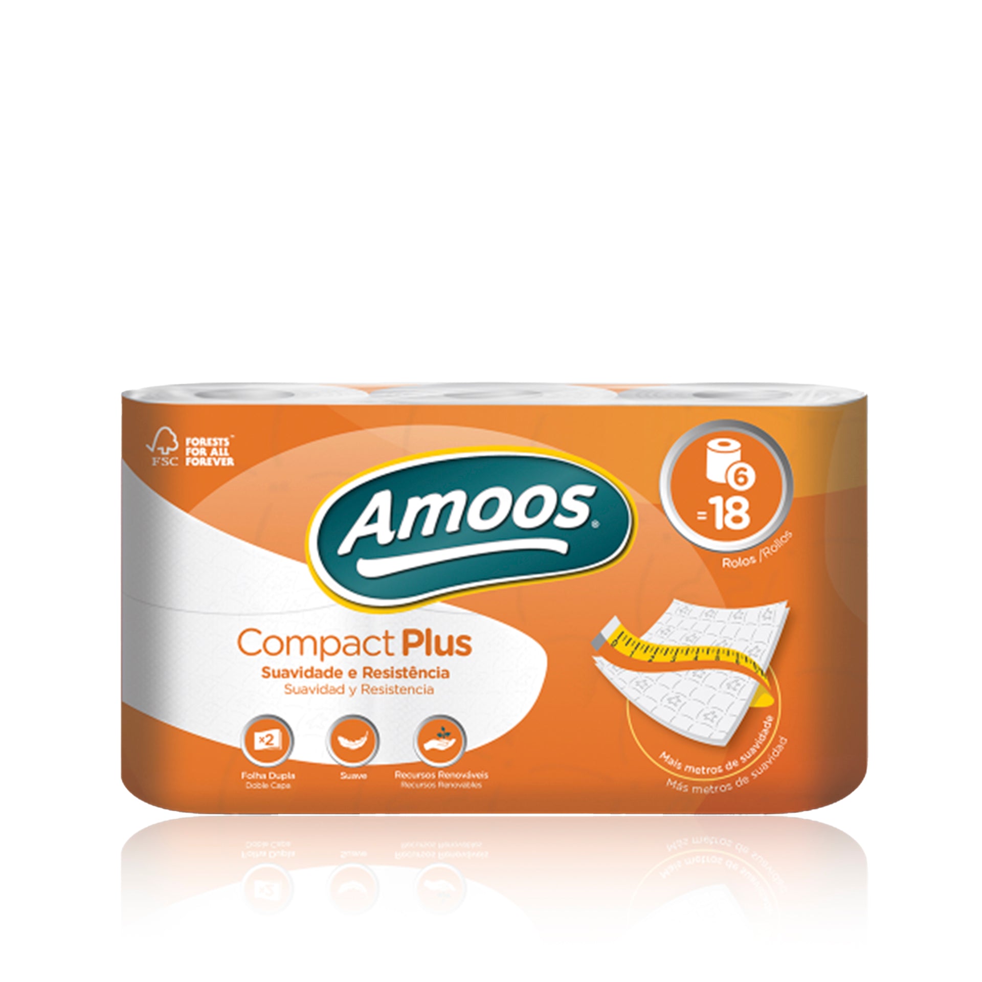 Amoos Papel Higiénico Compact Plus 2F 6 Rolos