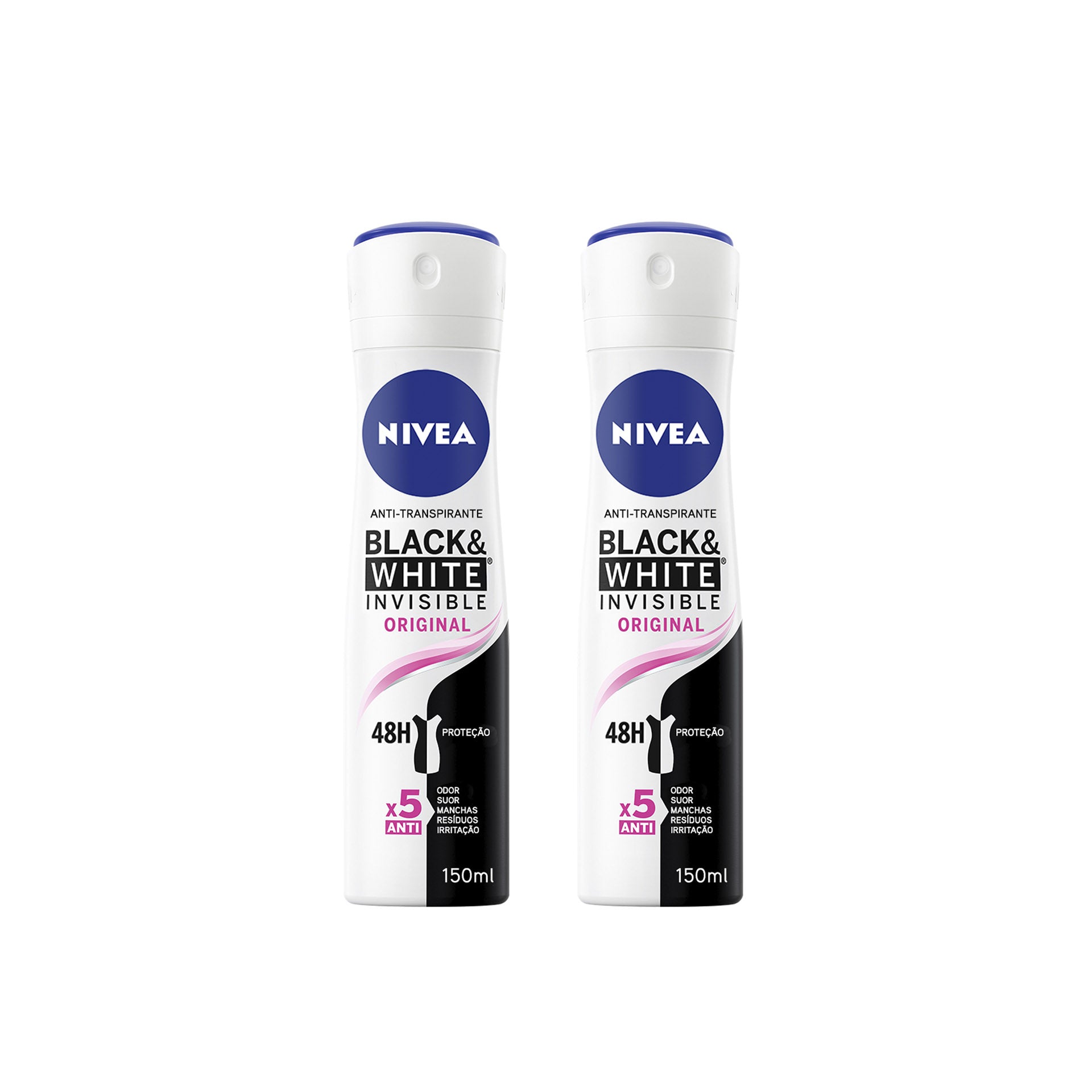 Nivea Invisible for Black & White Desodorizante Spray Original 150 ml - Pack 2 x 150 ml