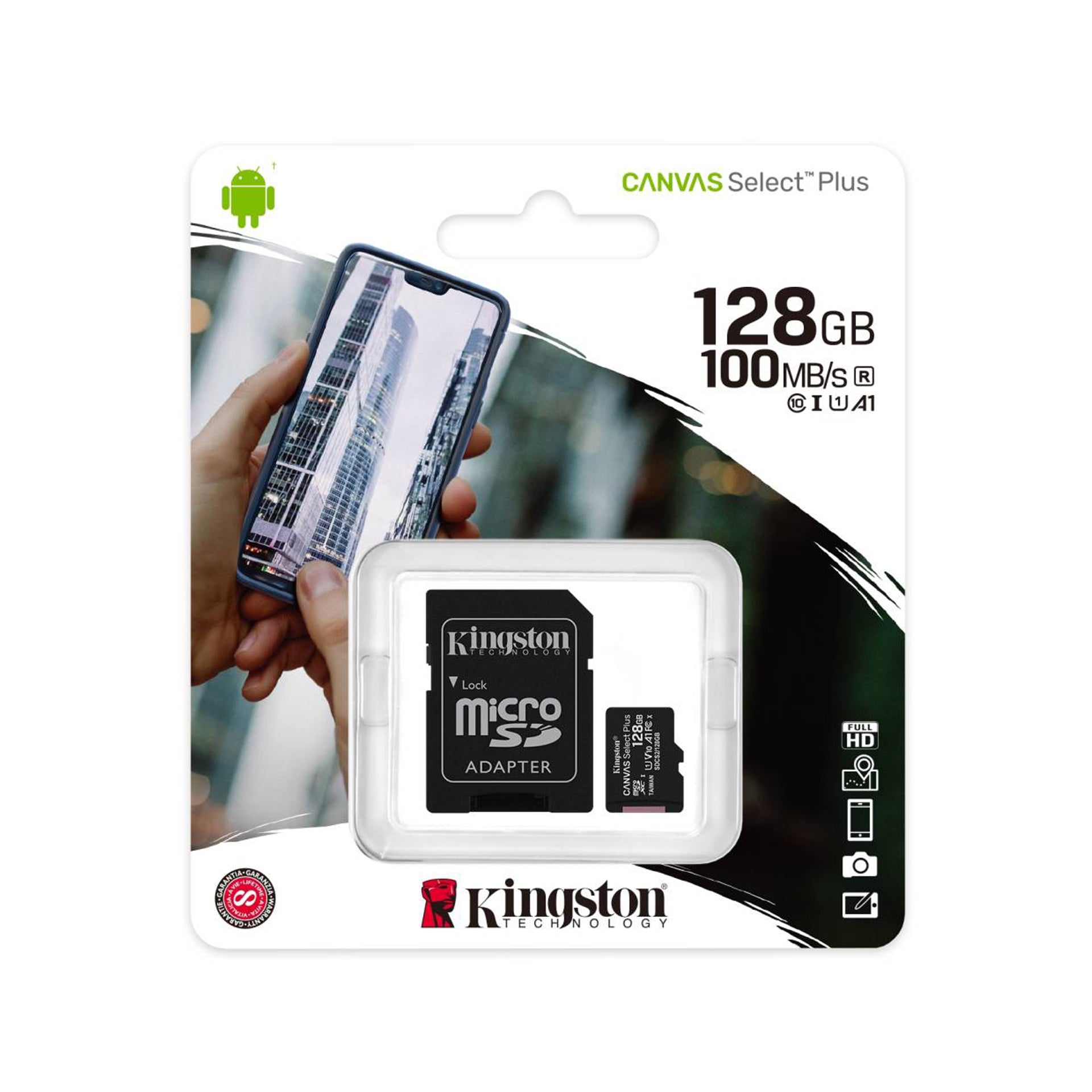 Kingston 128 GB Micro SD SDXC Canvas Select Plus