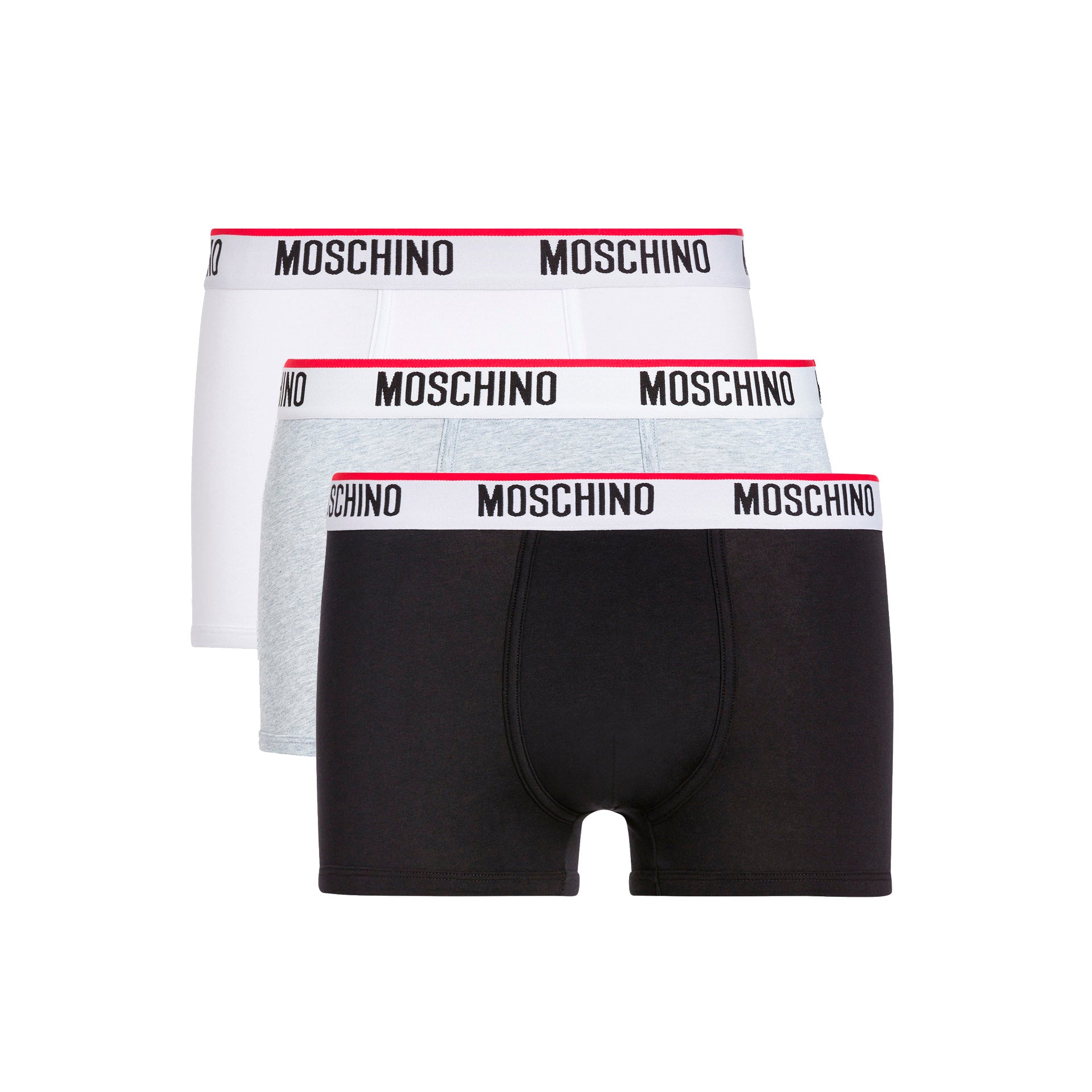 Moschino Boxer Algodão Branco/Preto/Cinza - Pack 3