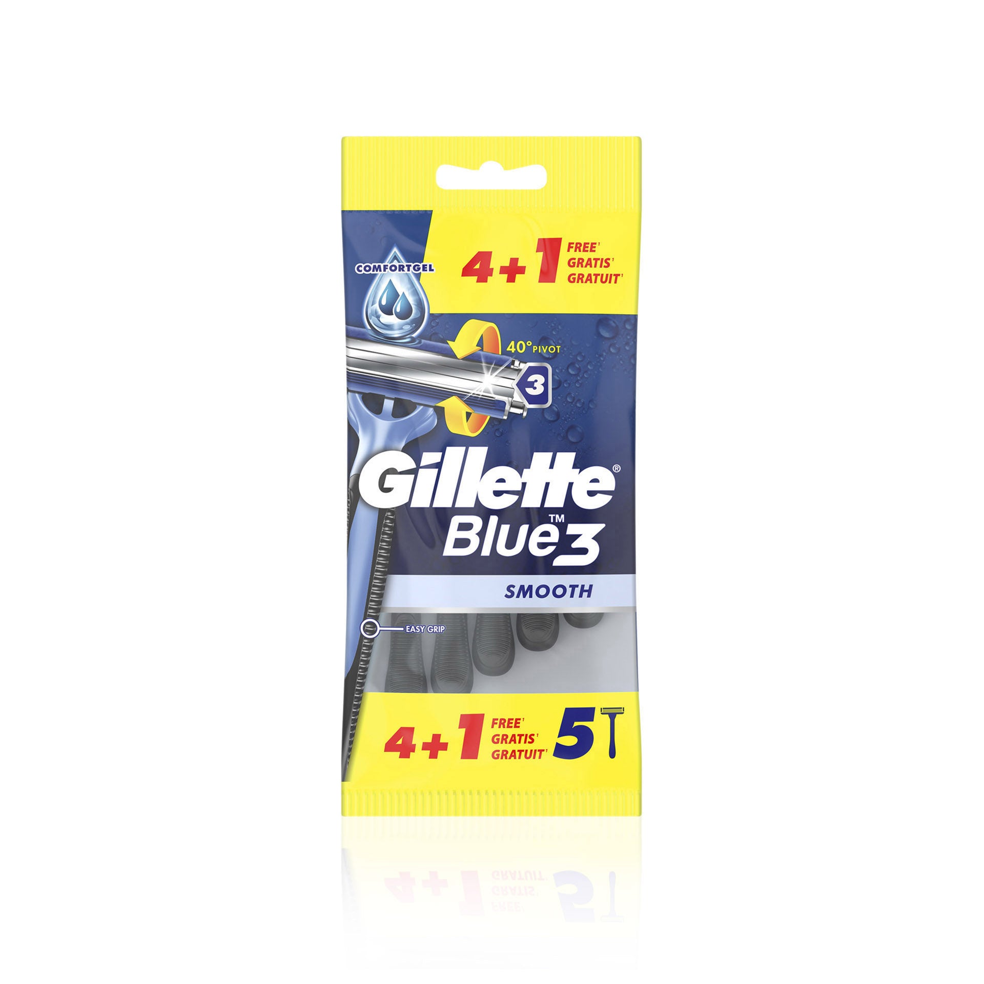 Gillette Blue3 Smooth Lâmina Descartável 4 un + 1 Grátis