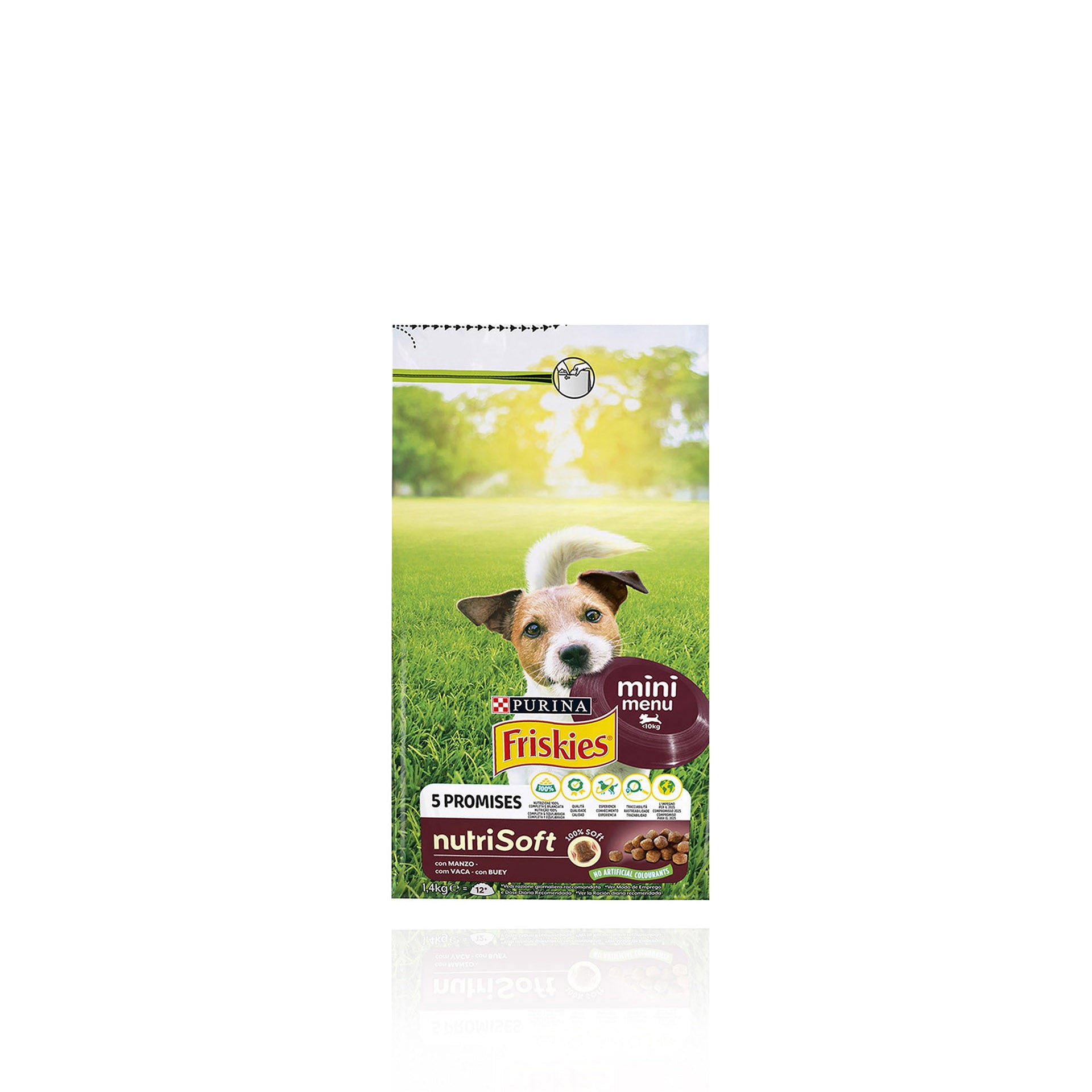 Purina Friskies Mini Menu Nutrisoft Ração para Cão Adulto Pequeno Vaca 1,4 kg