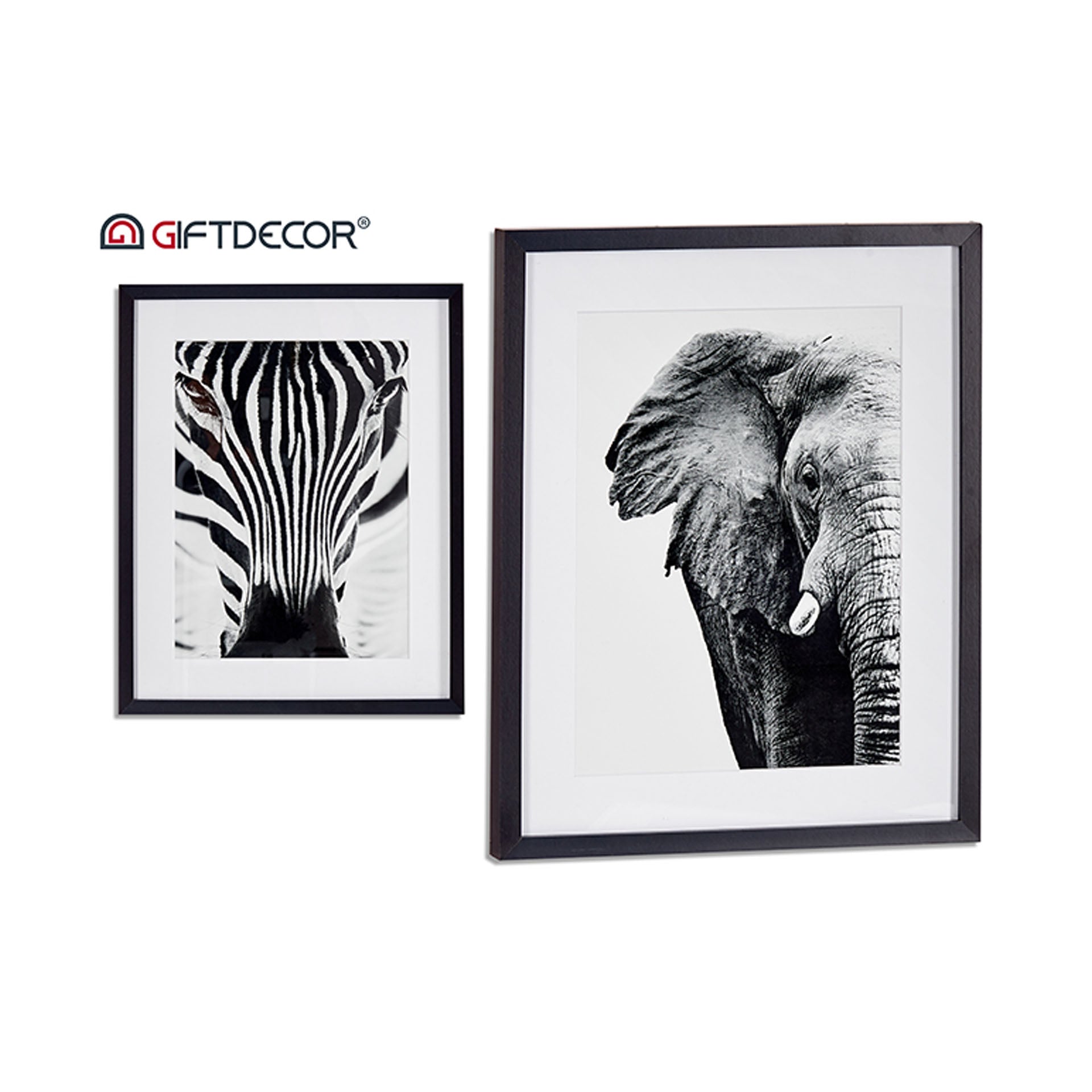 Quadro Decorativo Zebra/Elefante 1 un