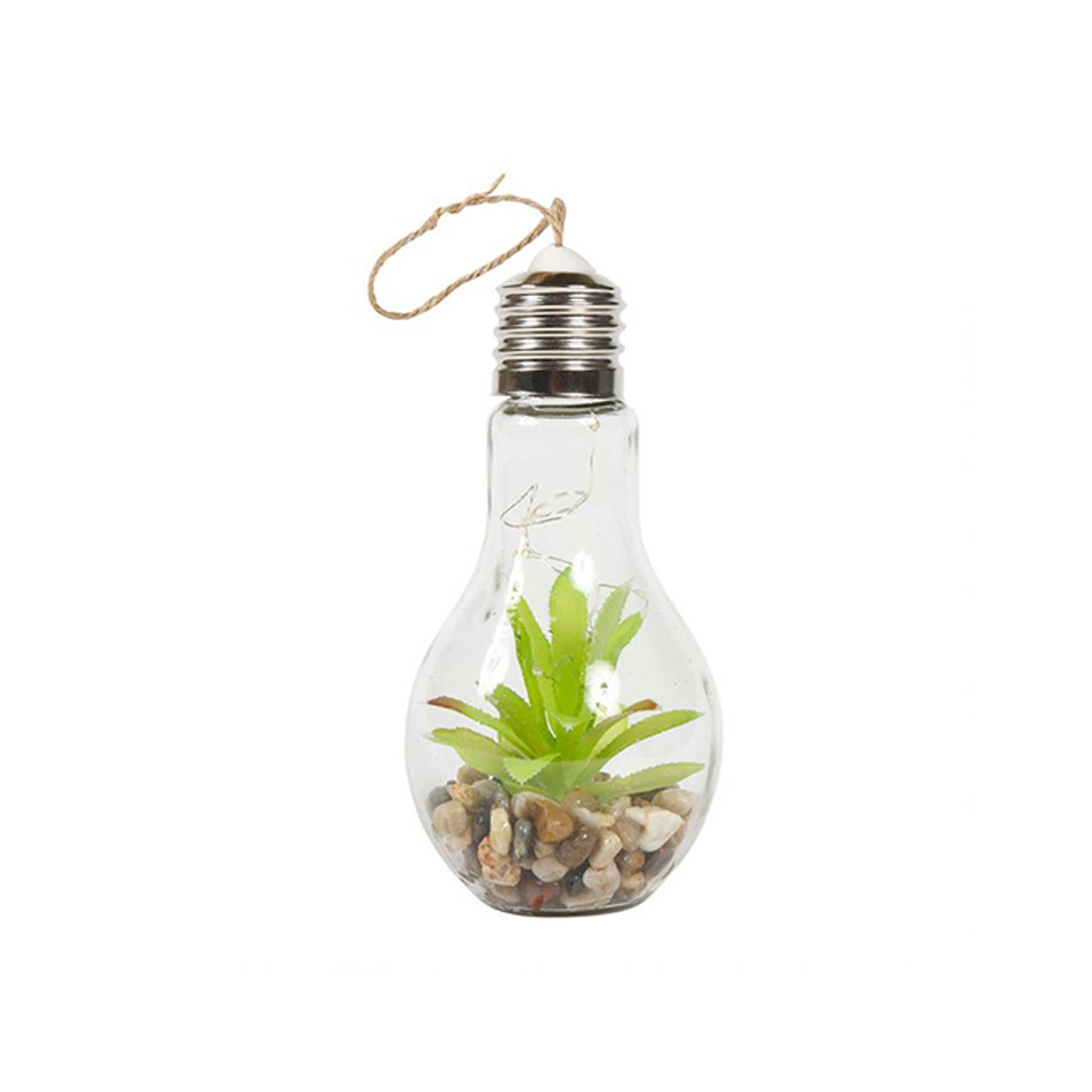 HKH Decoração de Luz LED Vidro com Planta Artificial