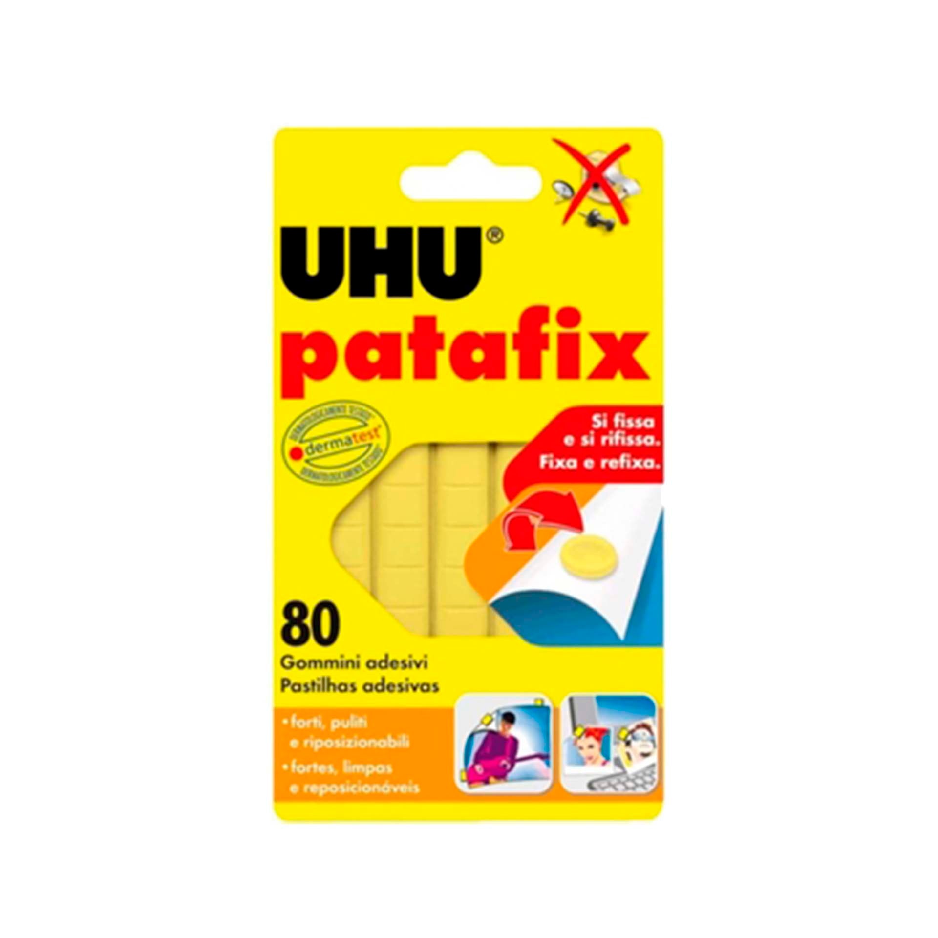 UHU Patafix Amarelo - 80 pastilhas