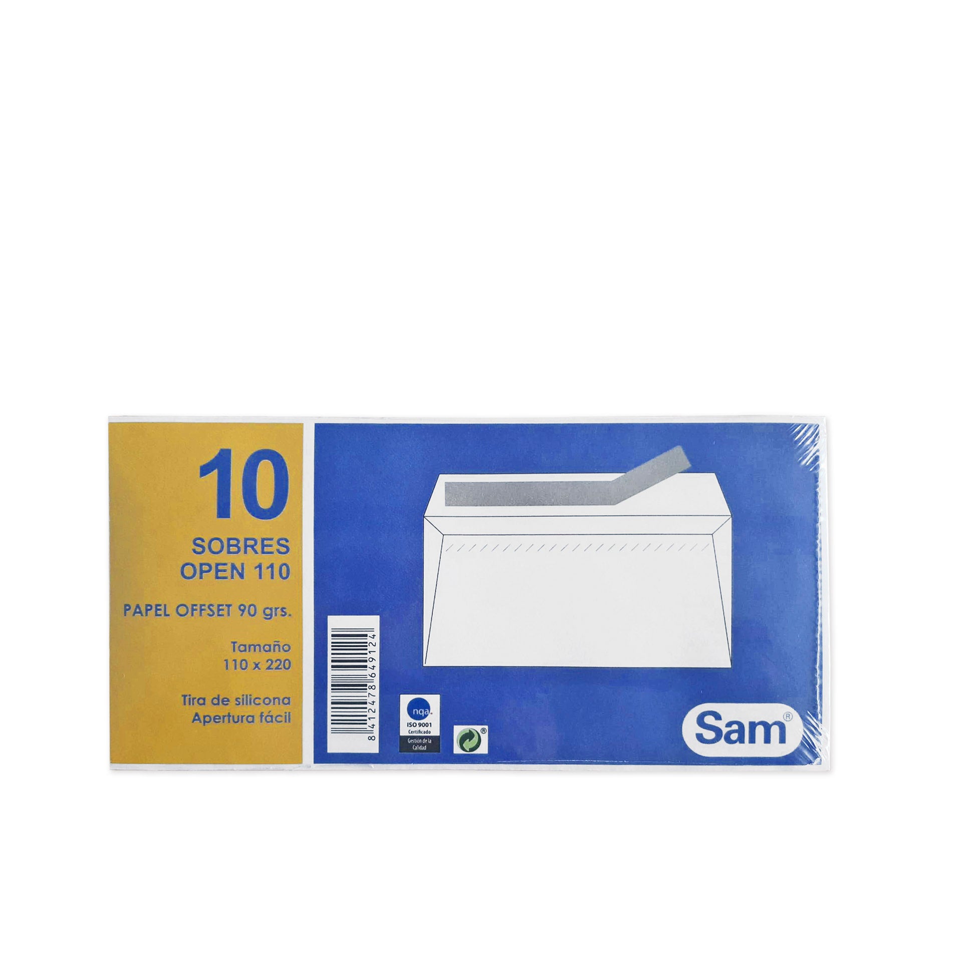 Sam Pack 10 Envelopes DL Papel Brancos