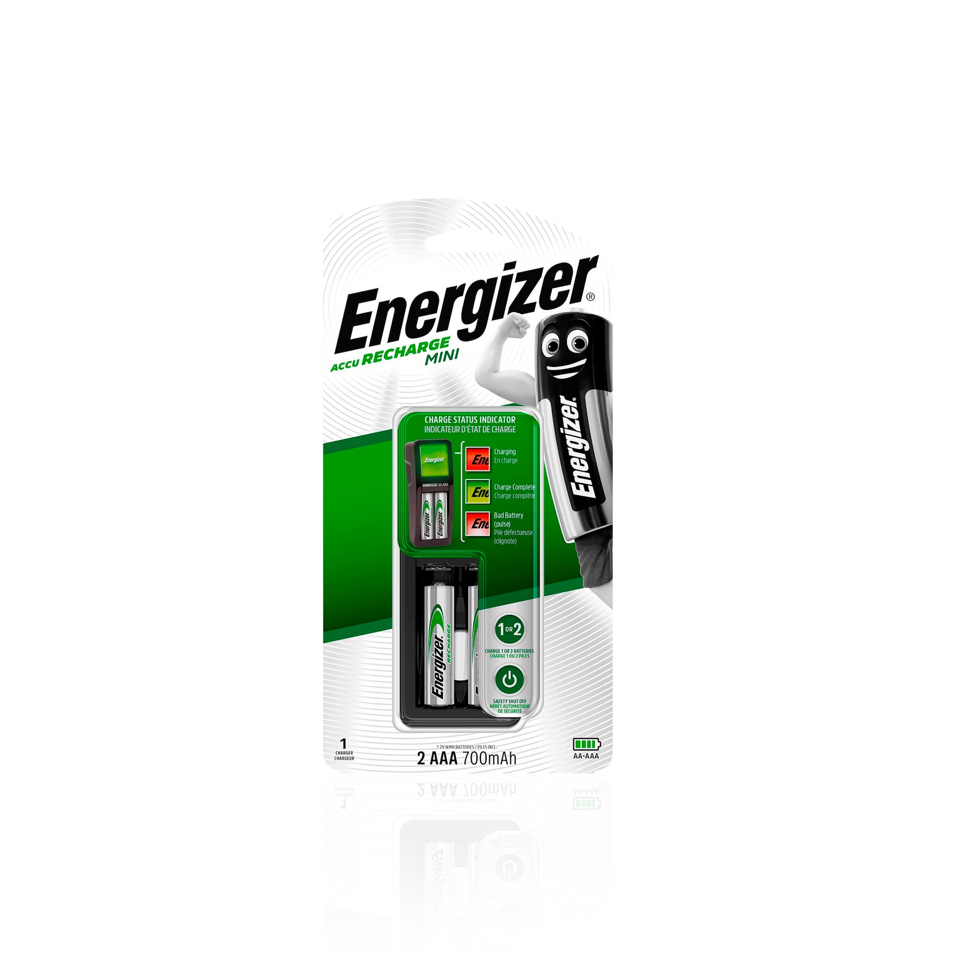 Energizer Carregador Mini + 2 Pilhas AAA 700 mAh HR03