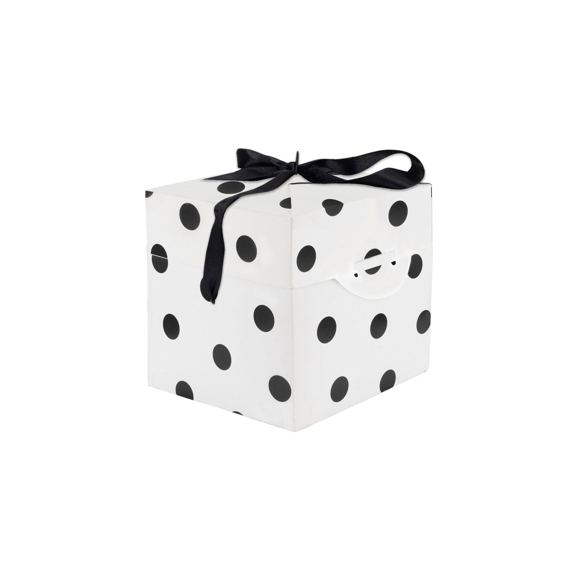 HKH Caixa Presente Cubo Branca Bolas Pretas