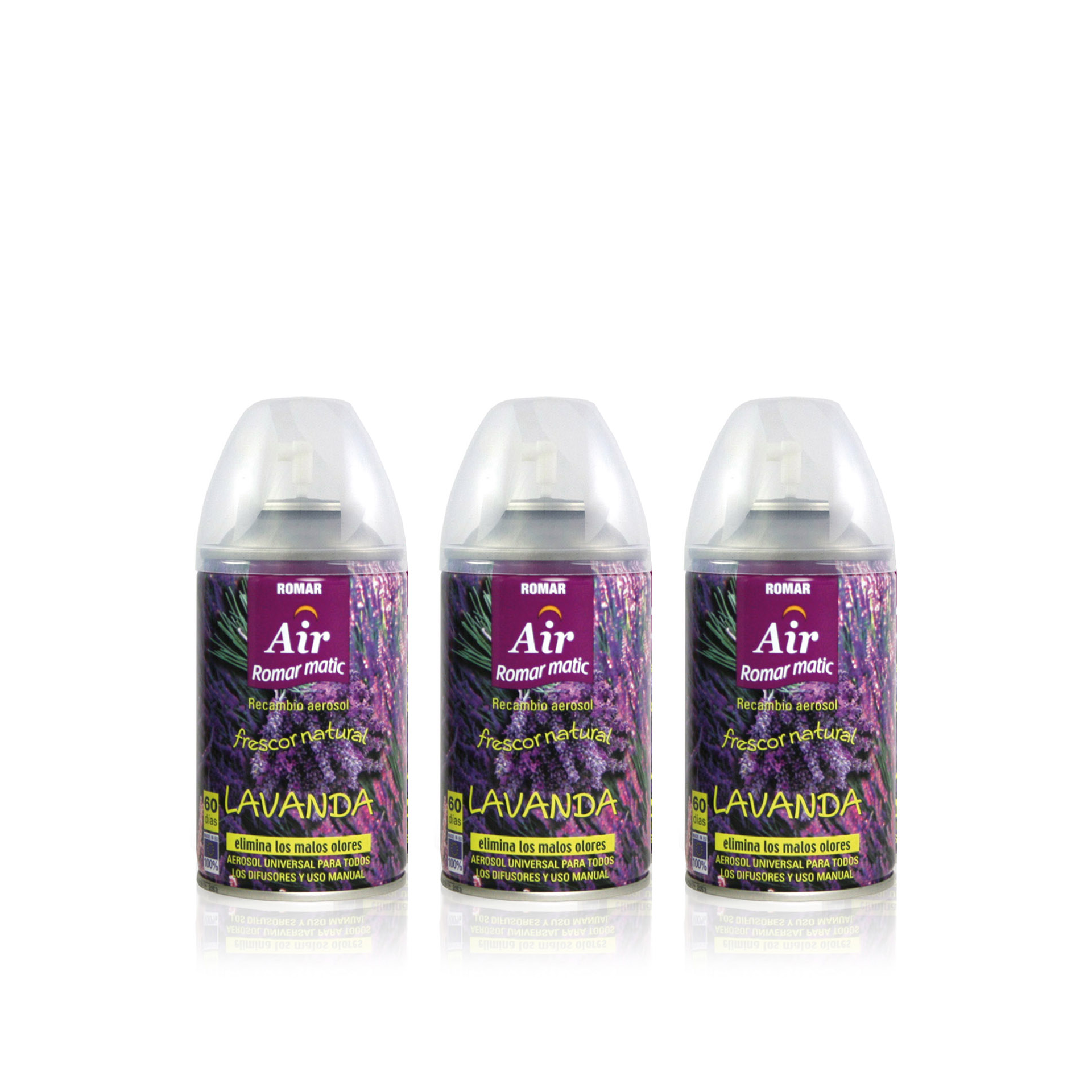 Romar Ambientador Spray Recarga Lavanda 250 ml - Pack 3 x 250 ml
