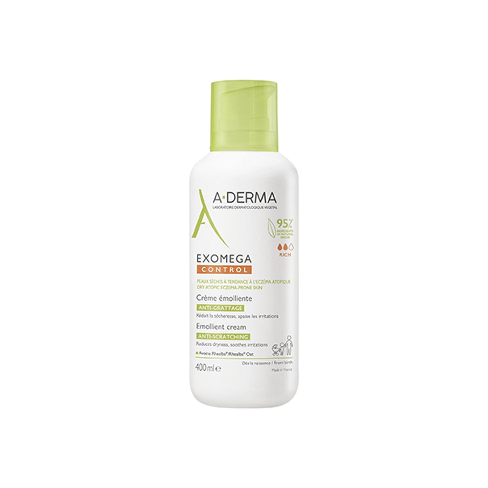 A-Derma Exomega Control Emollient Creme 400ml (13.53fl oz)