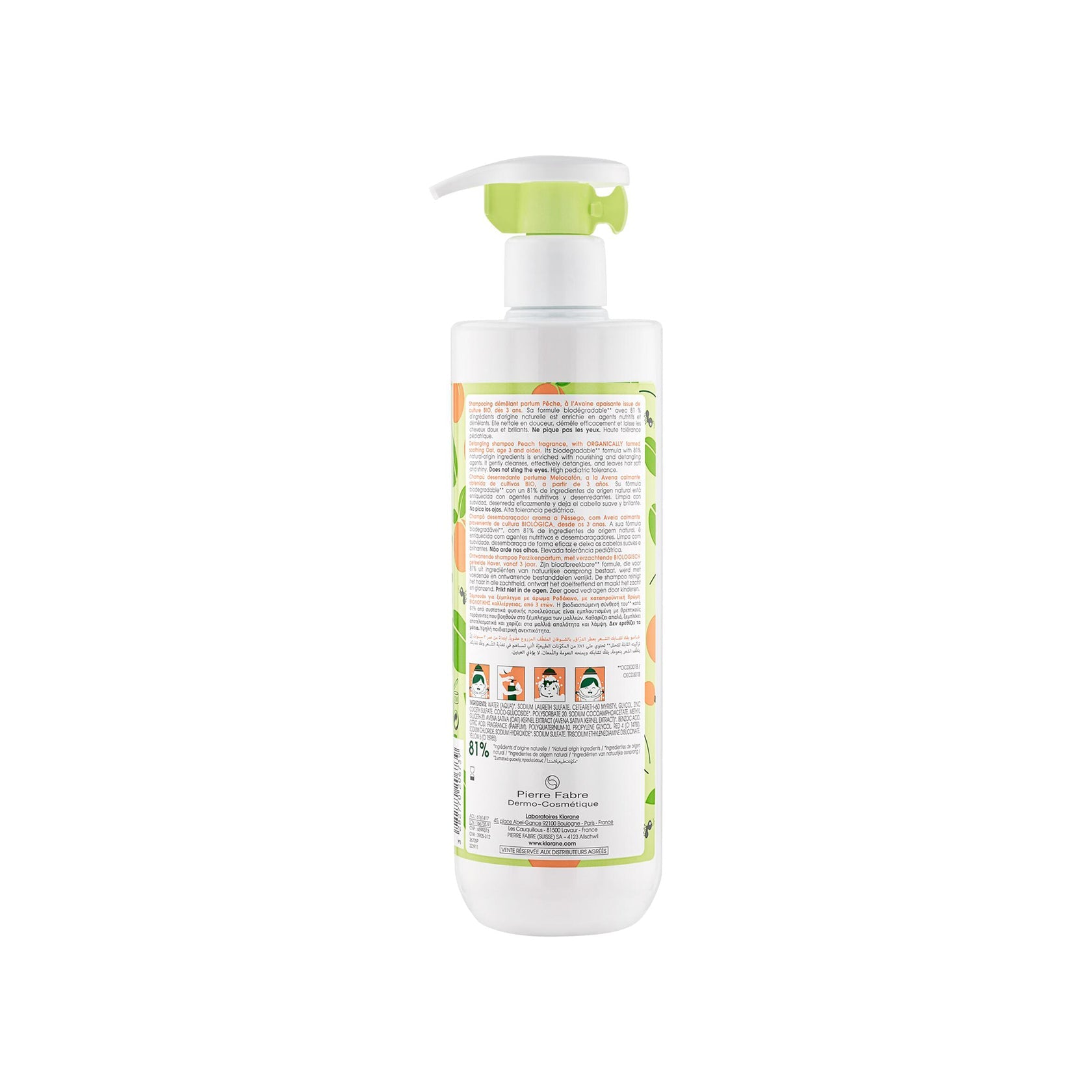 Klorane Junior Detangling Peach Champô 500ml