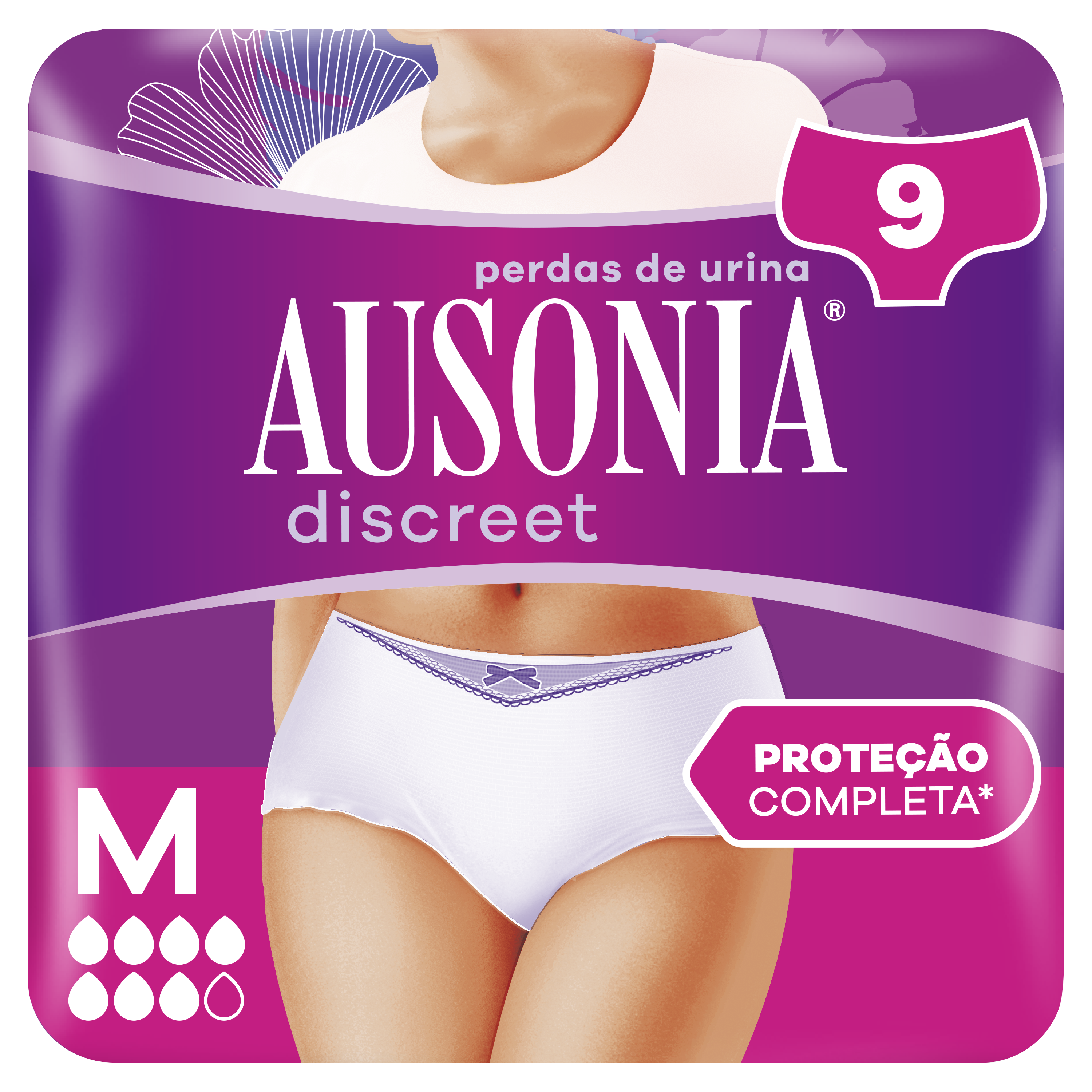 Ausonia Discreet Pants Tamanho Médio - 9 un