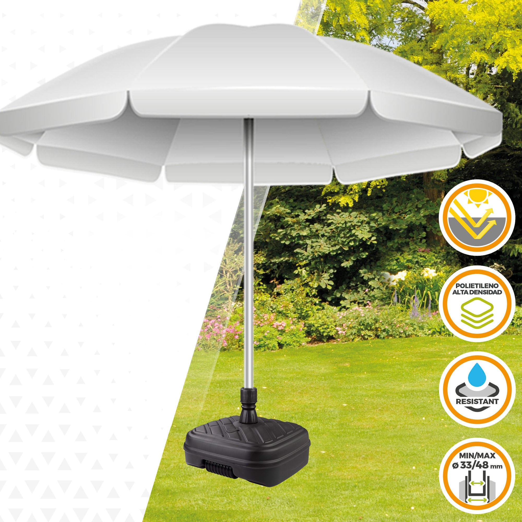 Aktive Base para Guarda-Sol 56 x 56 x 56 x 40 cm Antracite Ø33-48 mm