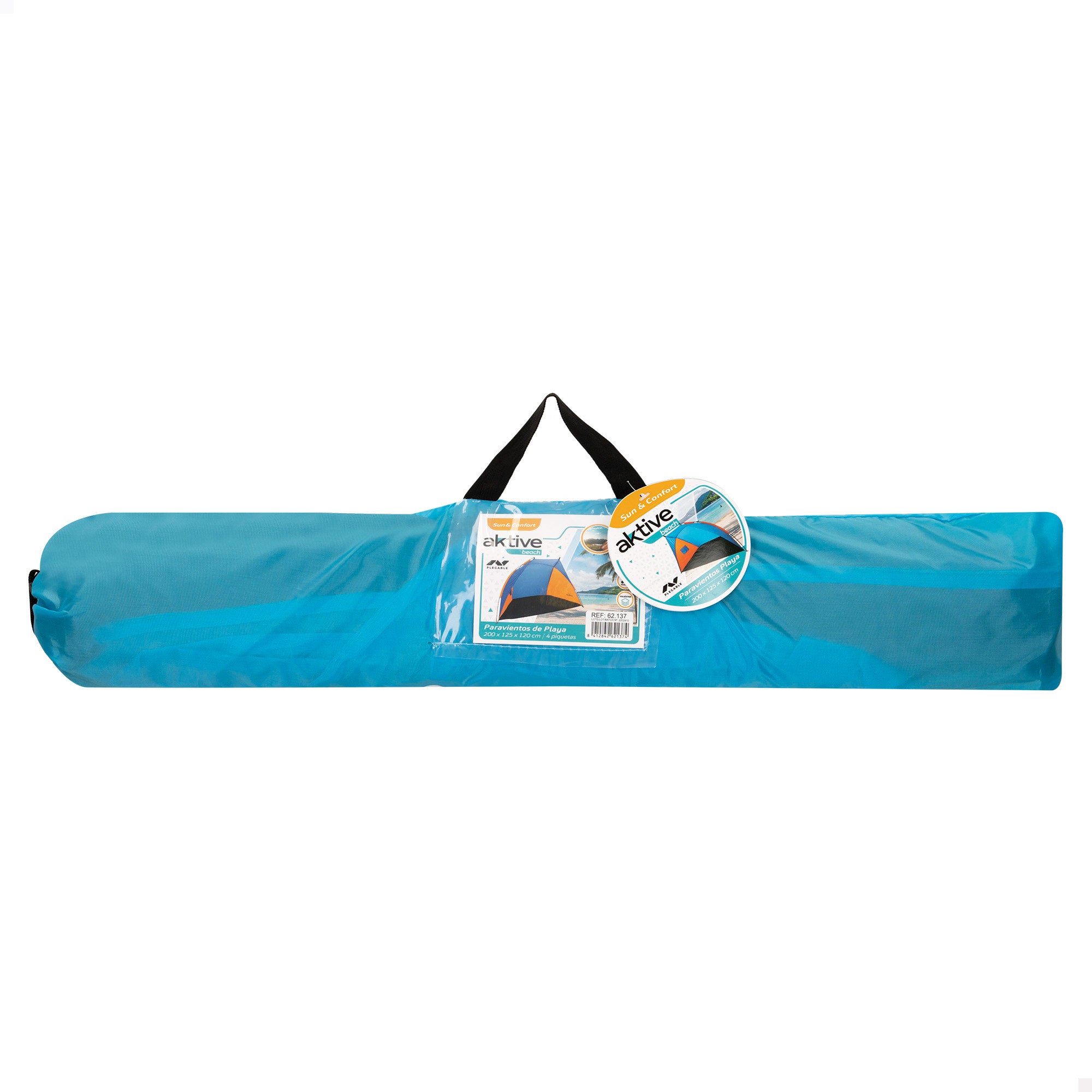 Aktive Tenda Pára-Ventos Azul e Laranja 200 x 125 x 120 cm