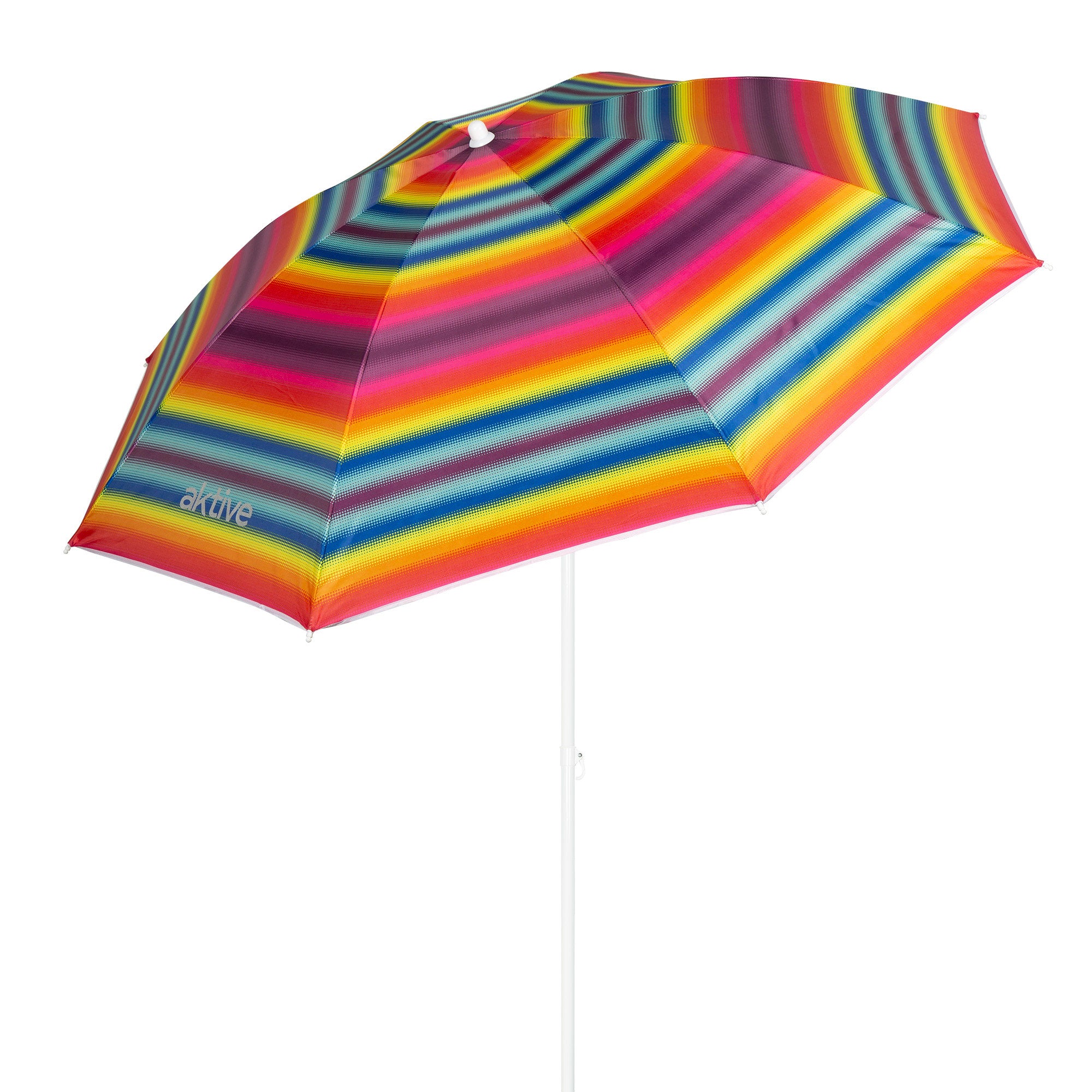 Aktive Guarda-Sol de Praia 8 Varetas 180 cm Riscas Multicoloridas