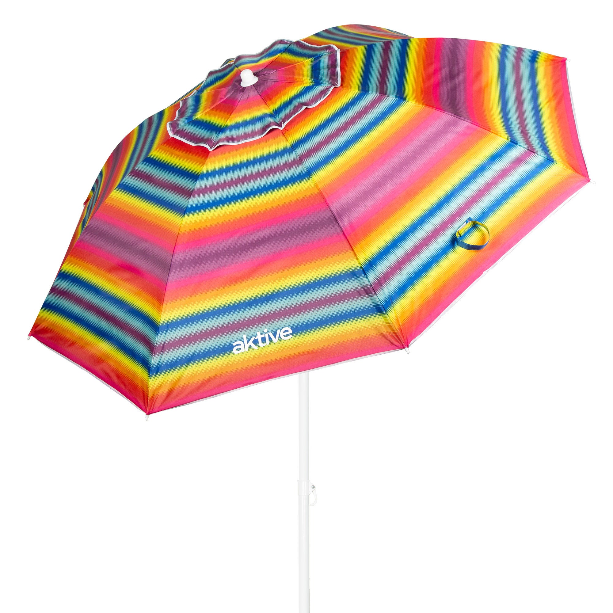 Aktive Guarda-Sol de Praia Anti-Vento 8 Varetas 200 cm Riscas Multicoloridas