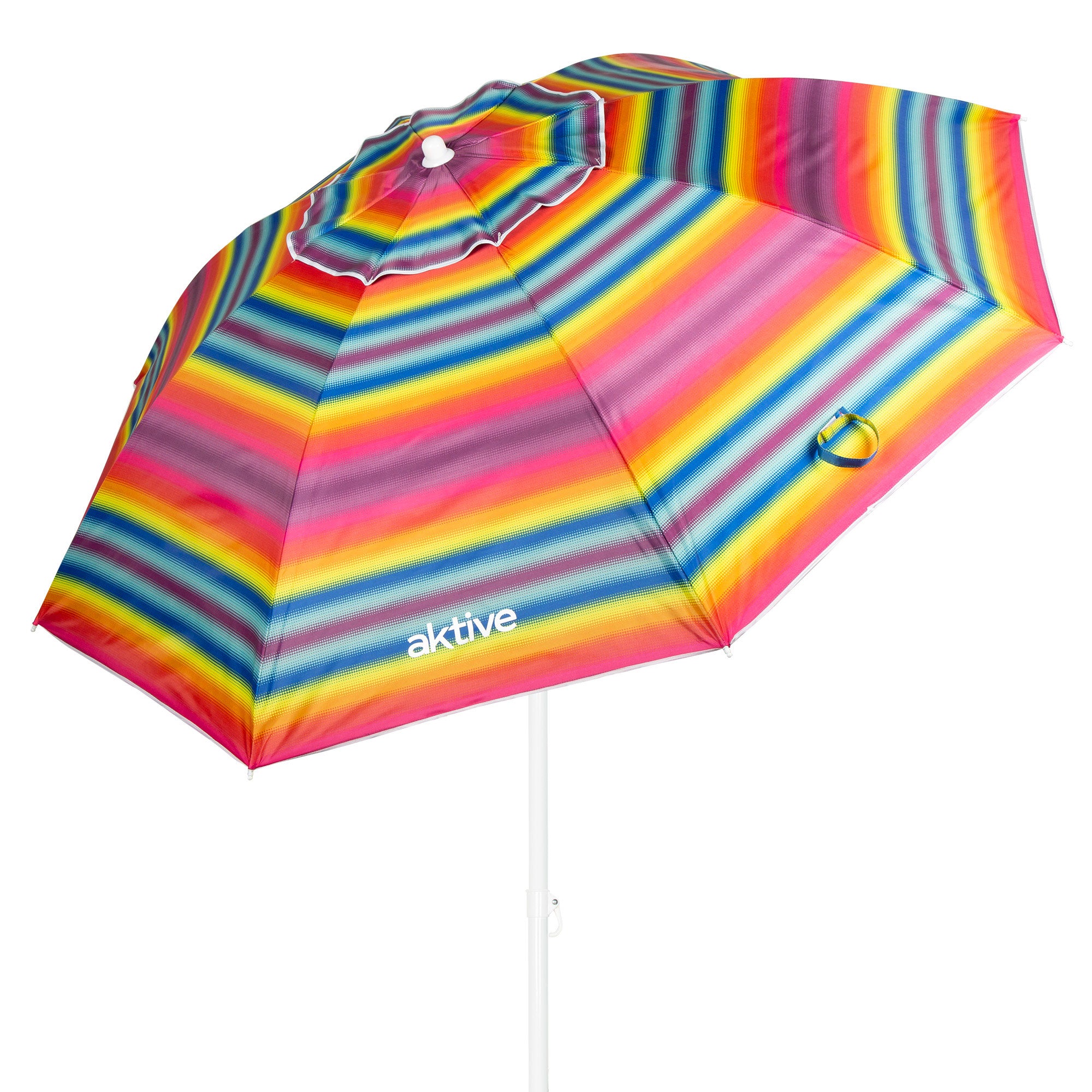 Aktive Guarda-Sol de Praia Anti-Vento 8 Varetas 220 cm Riscas Multicoloridas