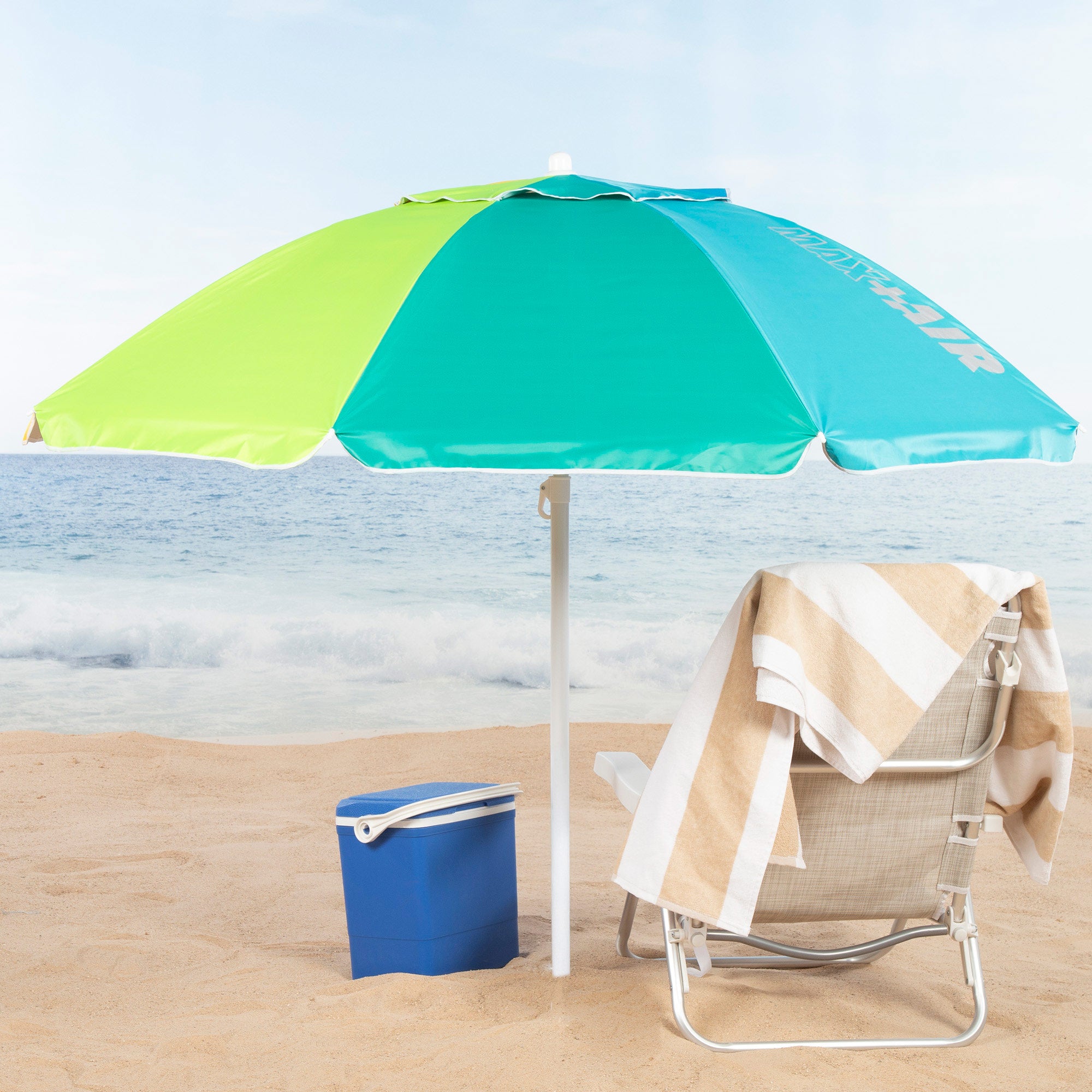 Aktive Guarda-Sol de Praia Anti-Vento 8 Varetas 220 cm Multicolorido