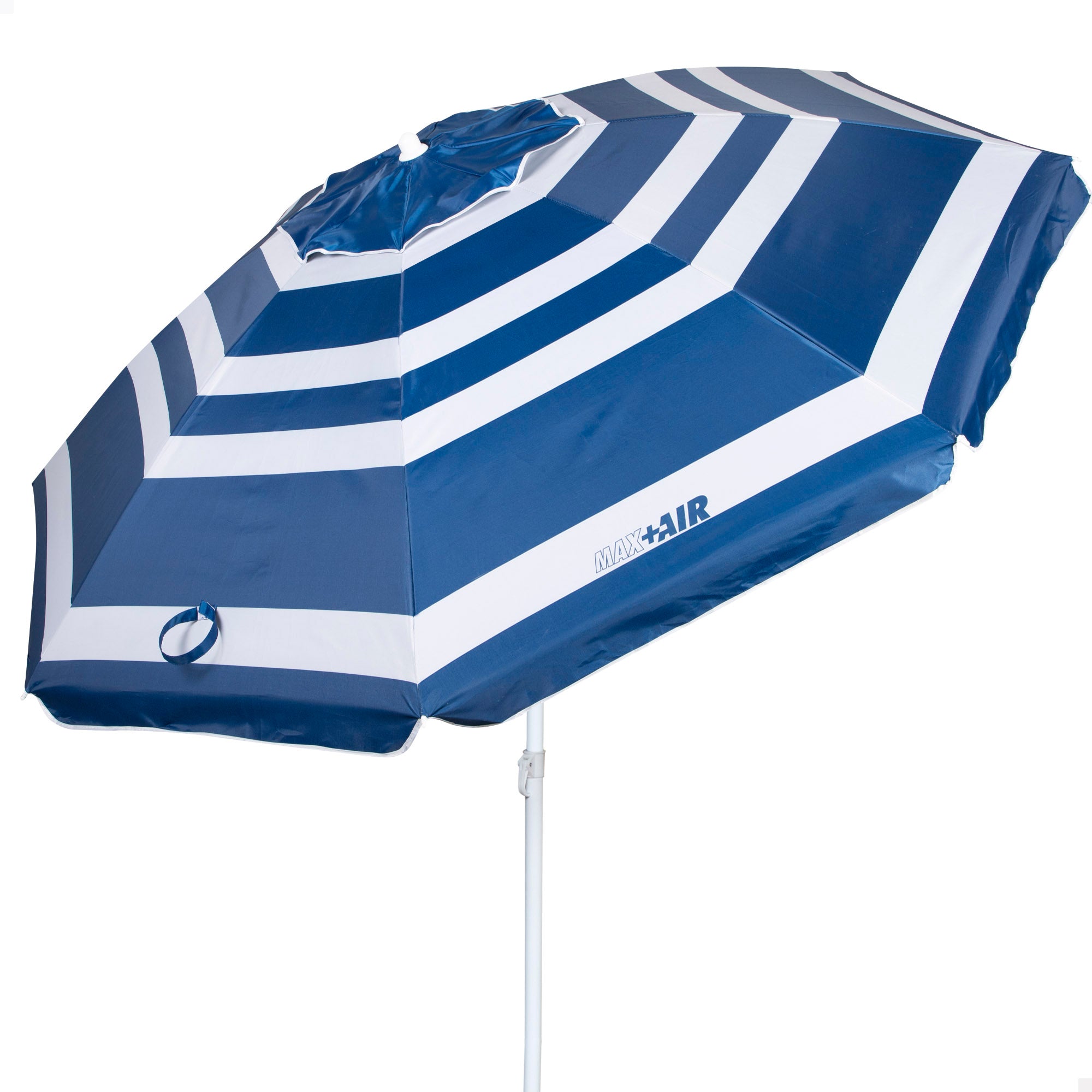 Aktive Guarda-Sol de Praia Anti-Vento 8 Varetas 220 cm Riscas Azuis