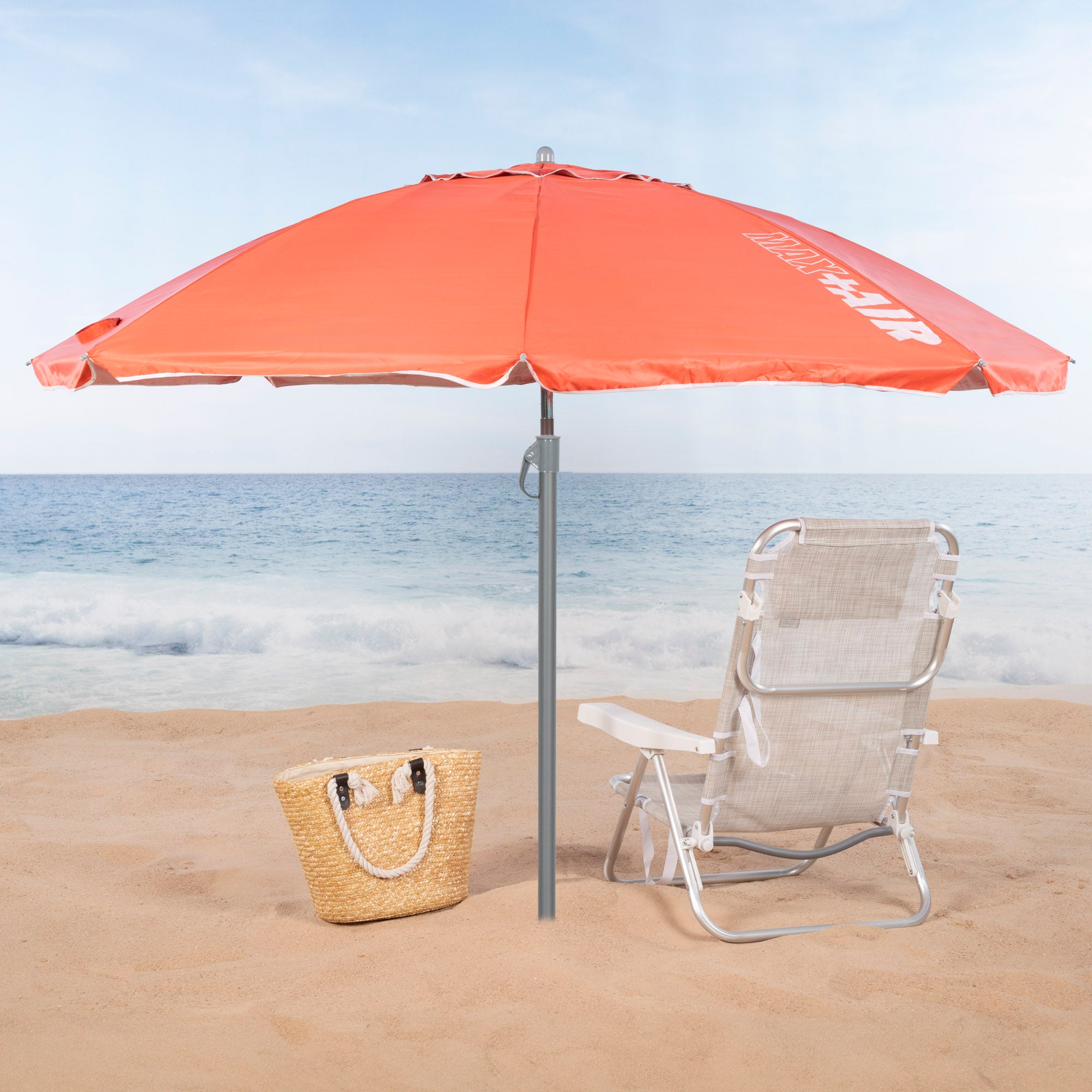 Aktive Guarda-Sol de Praia Anti-Vento 8 Varetas 200 cm Coral