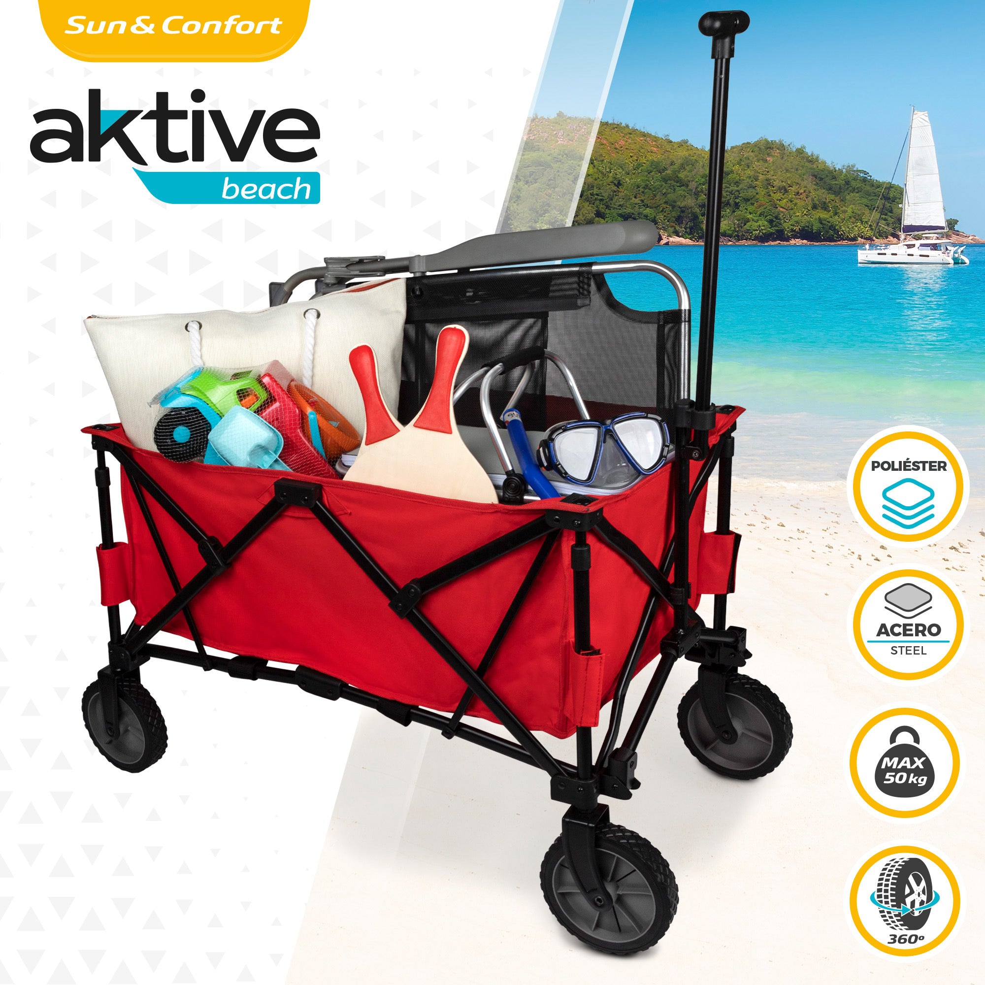 Aktive Carro Porta-Tudo para Praia