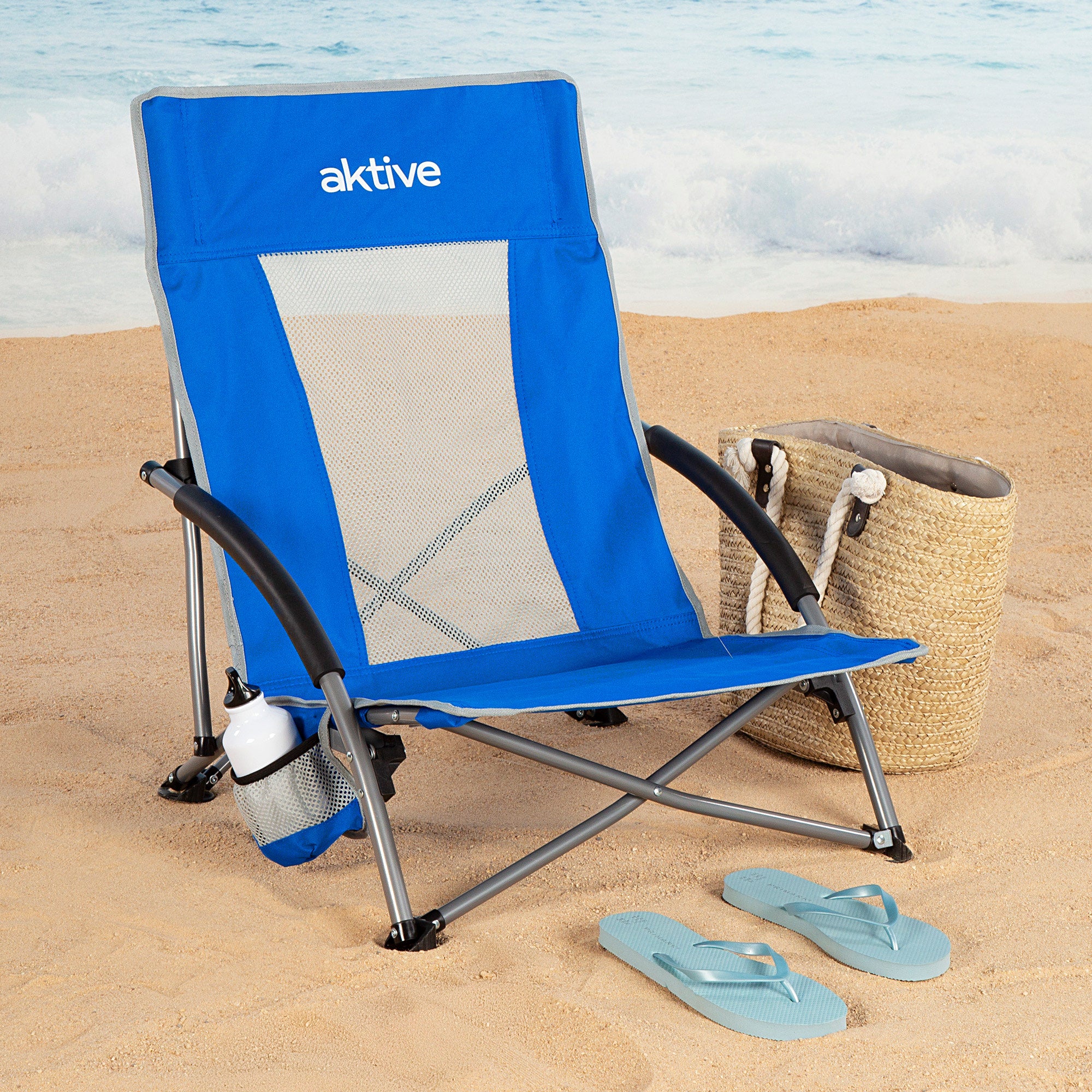 Aktive Cadeira de Praia Dobrável em Tecido