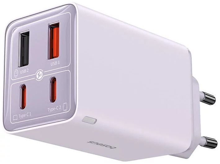 Baseus Carregador Gan6 Pro Fast Charger 2C+2U 65W  EU Star Purple