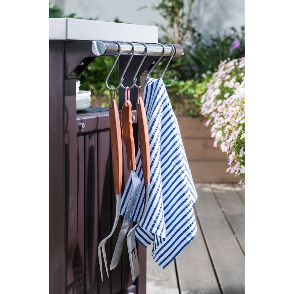 Keter Mesa de Jardim Multifuncional para Bbq Unity Xl Aspeto Madeira - Preto