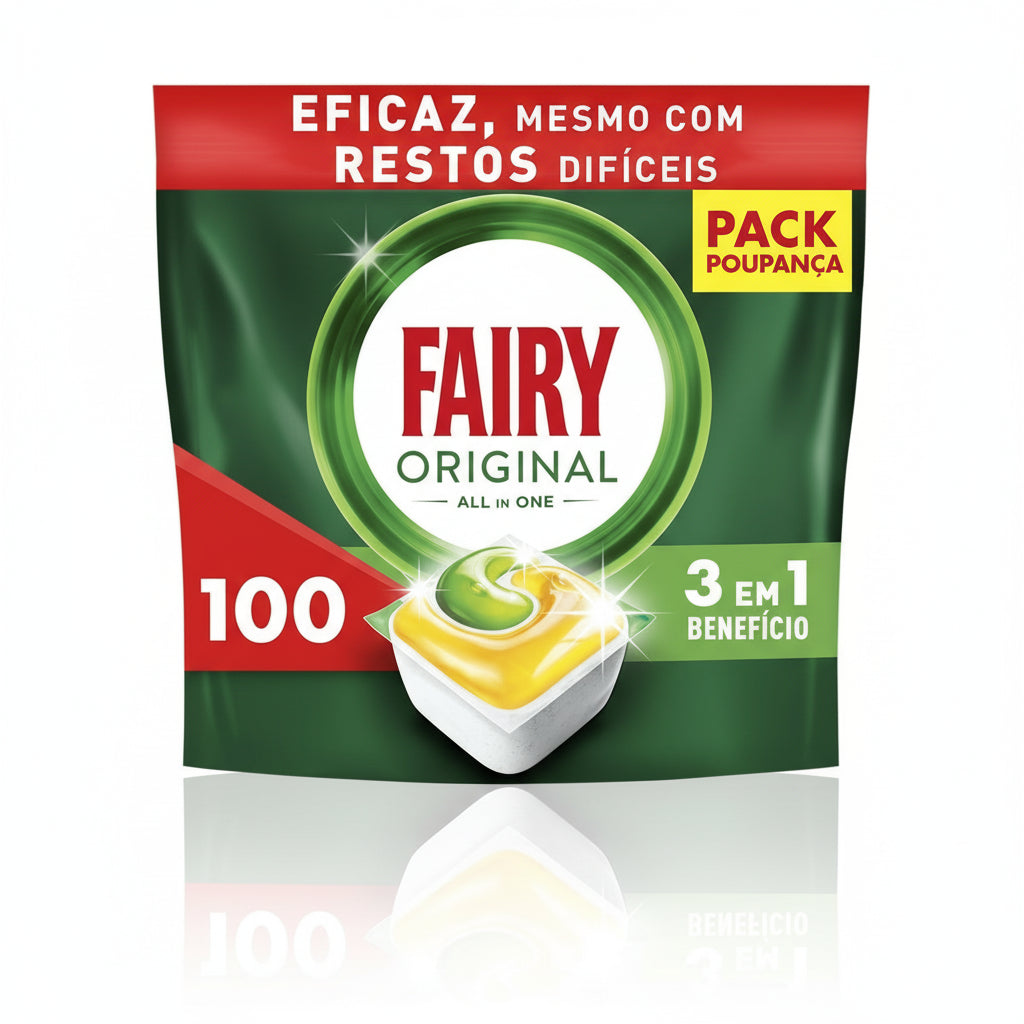 Fairy Limão Tudo em 1 Detergente Máquina Loiça 100 Cápsulas