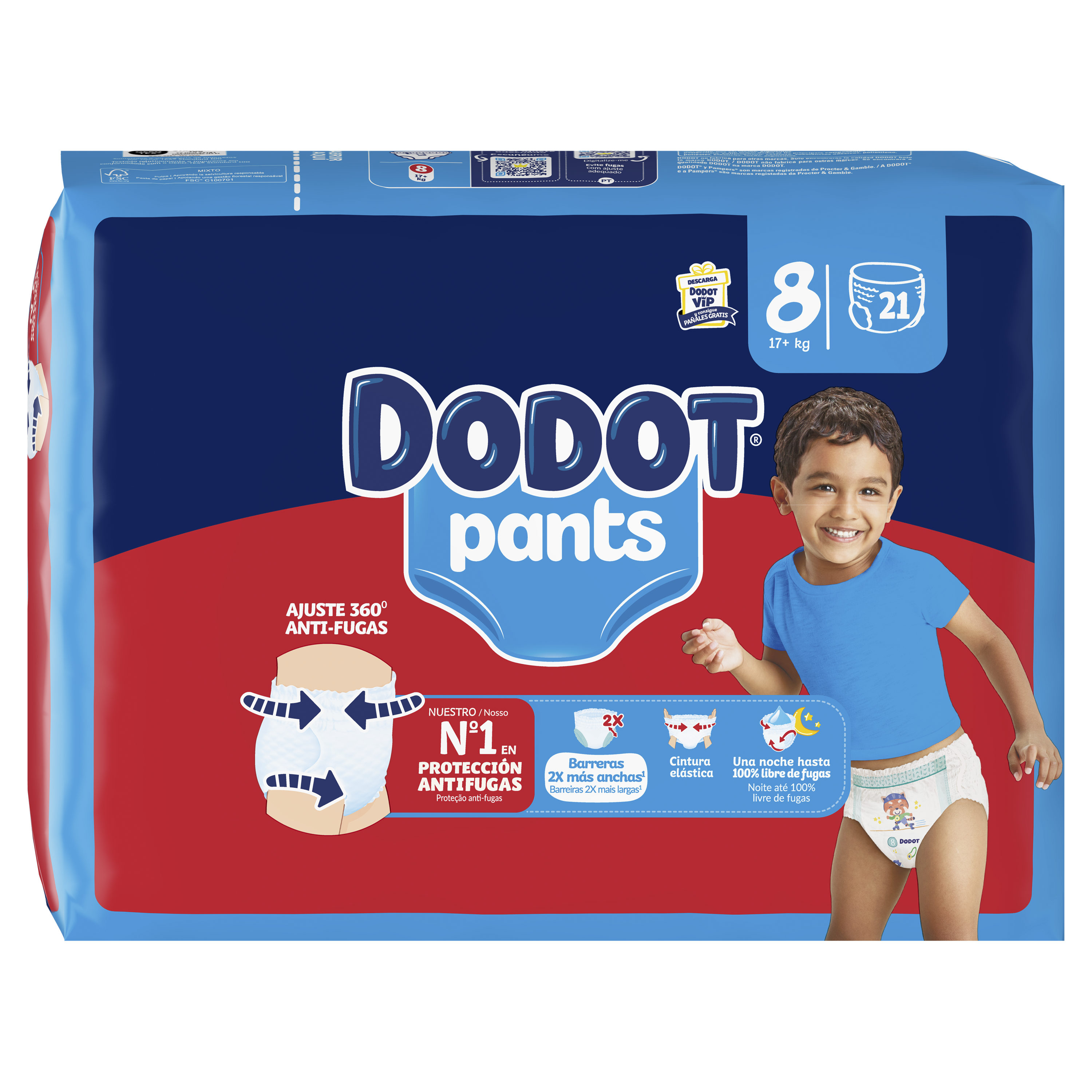 Dodot Pants Azul Fraldas T8 (+17 kg) 21 un