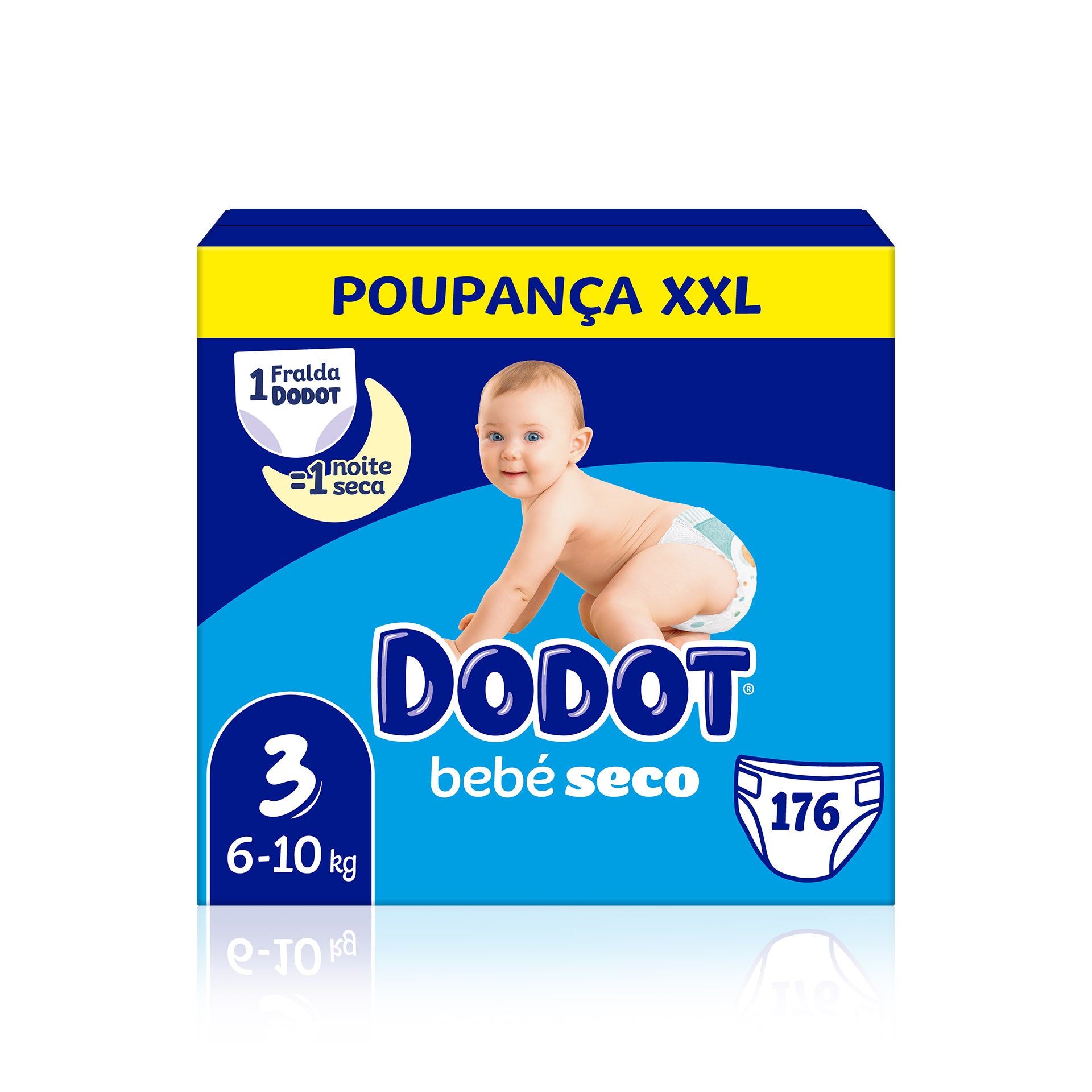 Dodot Bebé Seco Fraldas Box XXL T3 (6-10 kg) 176 un