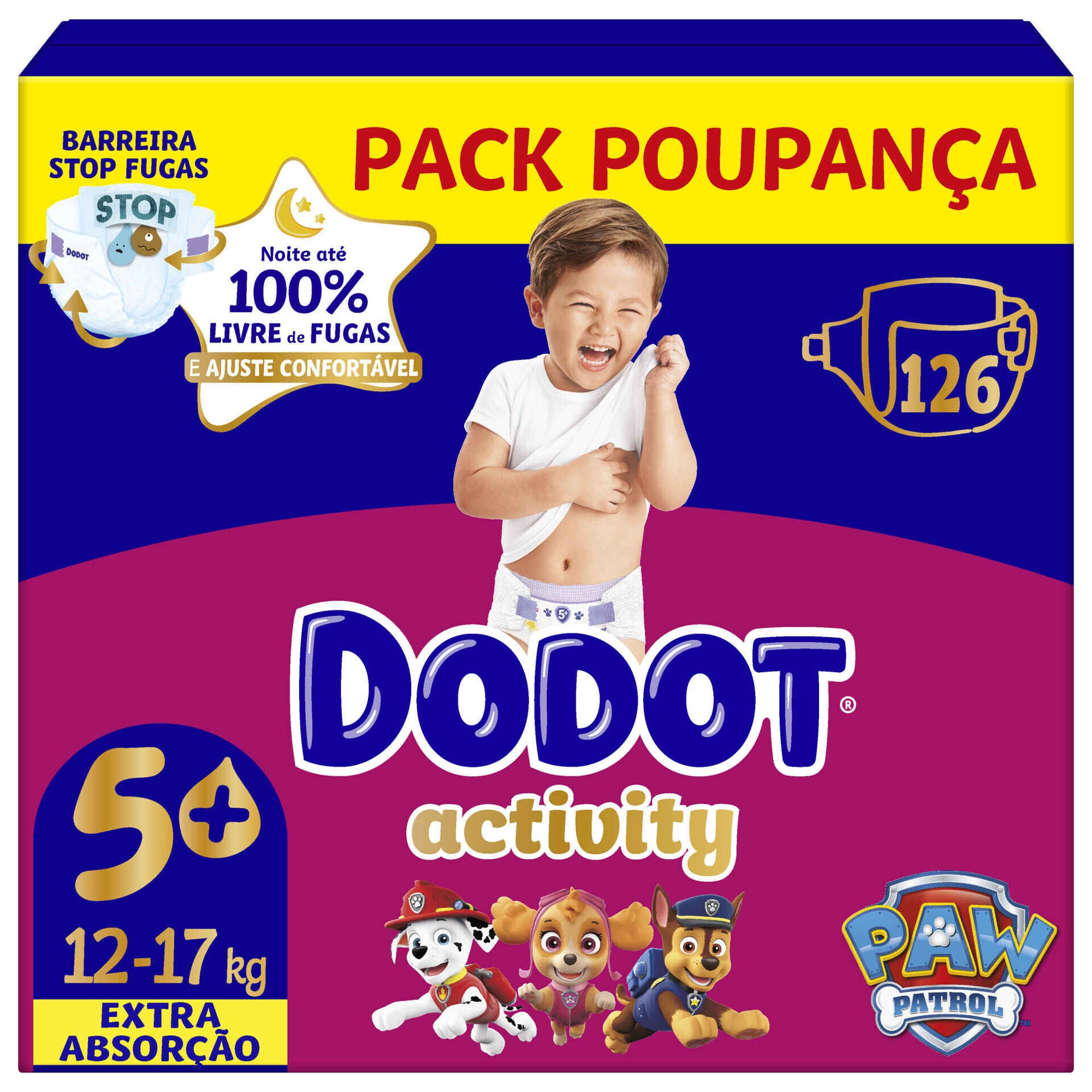 Dodot Activity Extra Fraldas T5 (12-17 kg) 126 un