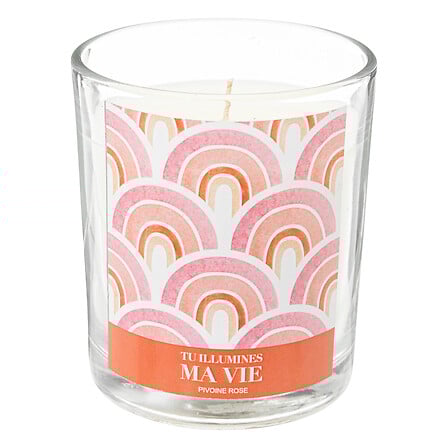 HKH Vela Perfumada Pivoine Rose Copo Vidro