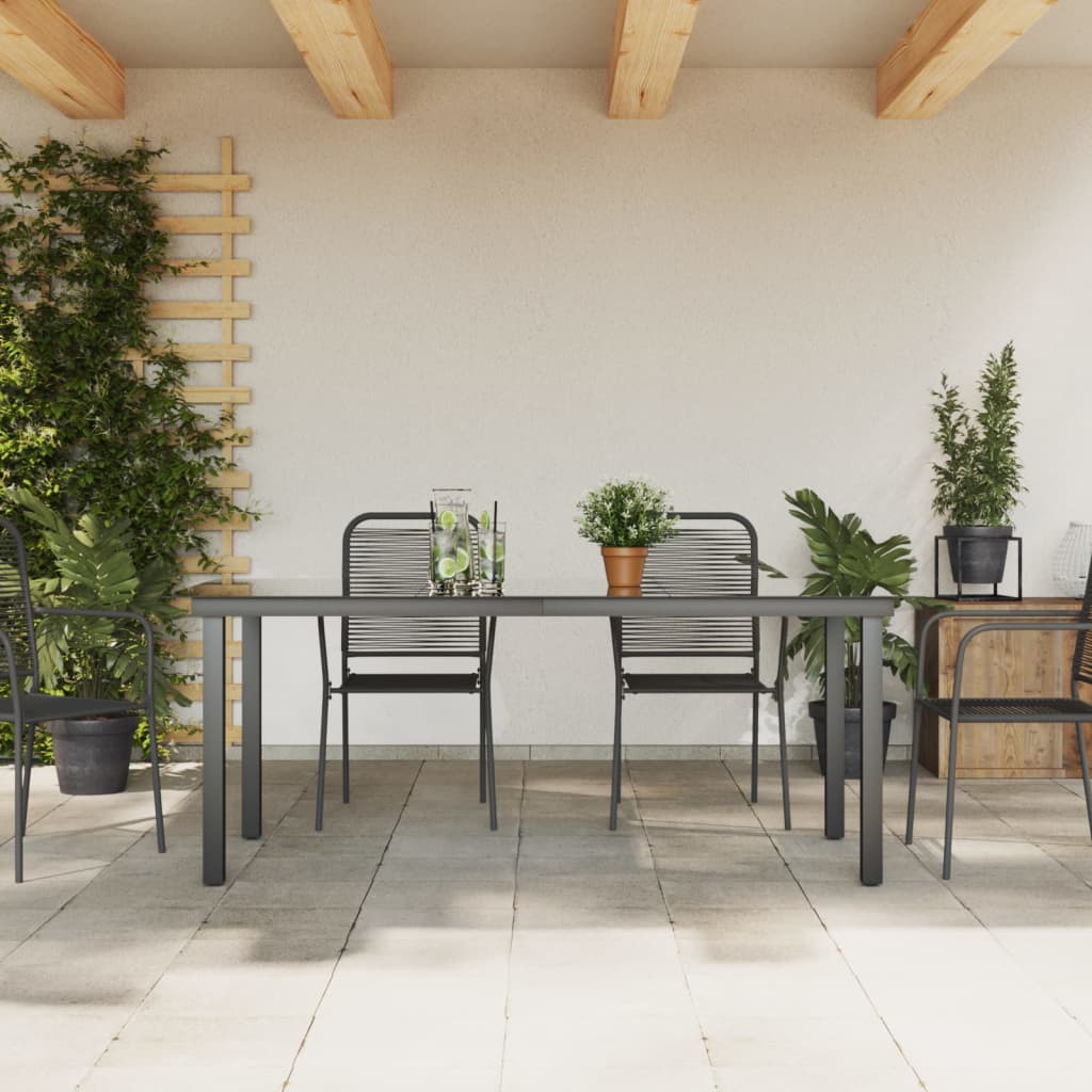 HKH Mesa de Jardim em Alumínio e Vidro - Preto