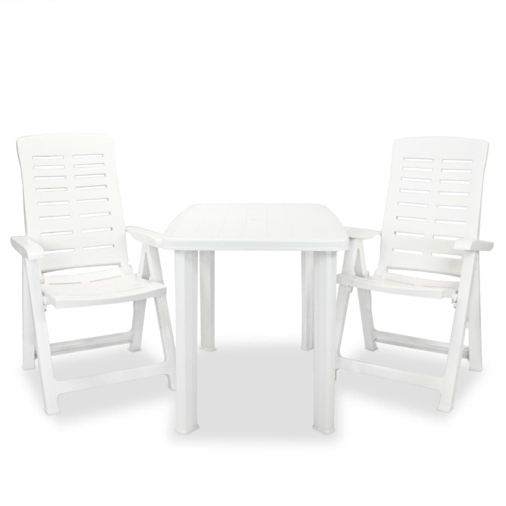 HKH Conjunto Bistrô 3 Pcs Plástico - Branco