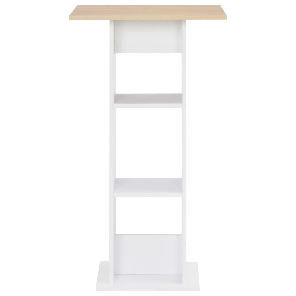 HKH Mesa de Bar Branco e Sonoma em Carvalho