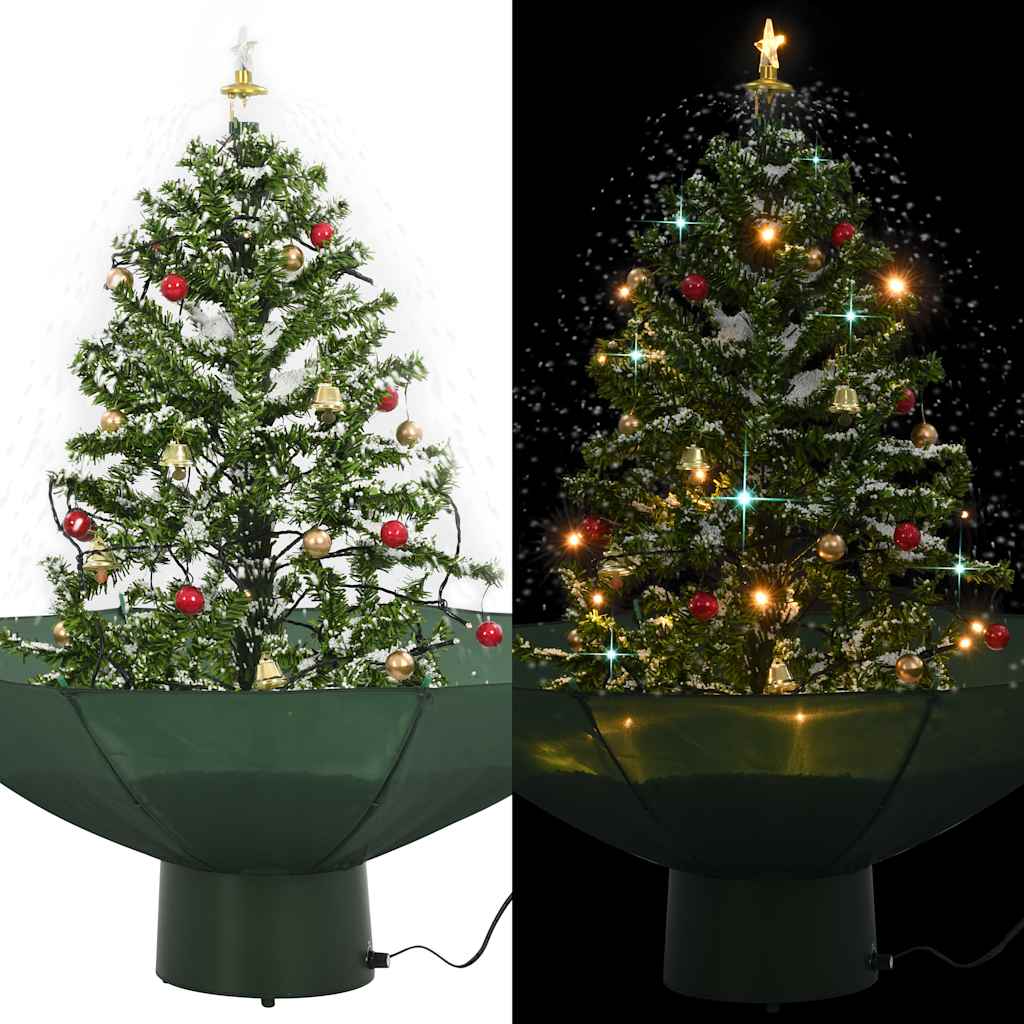 HKH Árvore de Natal com Neve Base Formato Guarda - Chuva - Verde