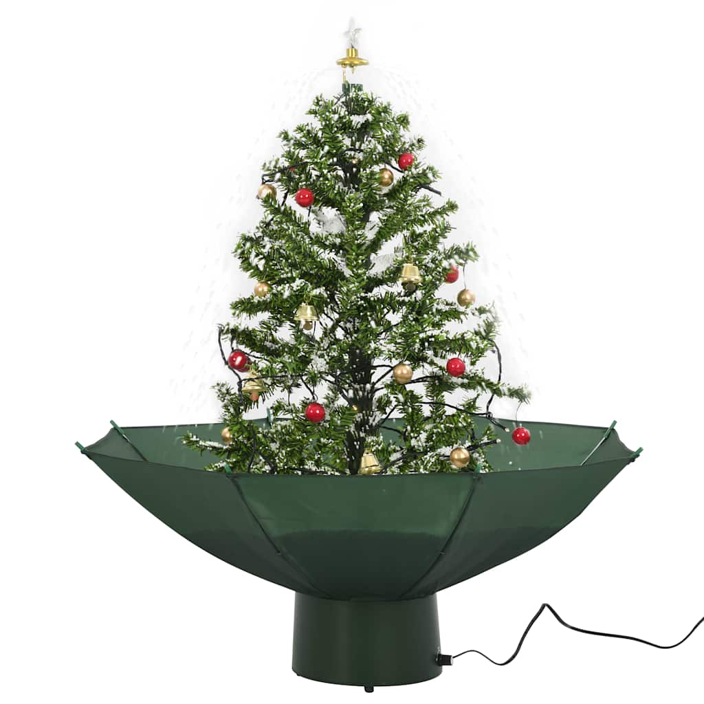 HKH Árvore de Natal com Neve Base Formato Guarda - Chuva - Verde