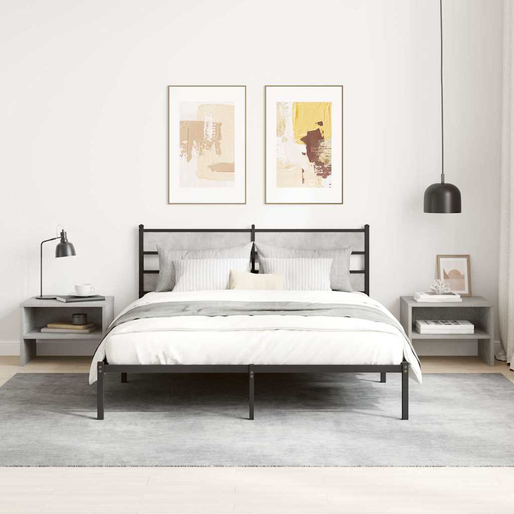 HKH Mesa de Cabeceira em Contraplacado - Cinza Cimento