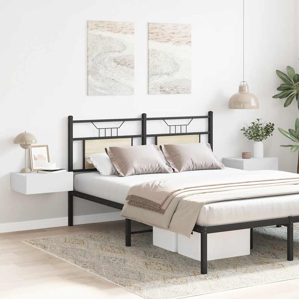 HKH Conjunto de 2 Mesas de Cabeceira de Parede em Derivados de Madeira - Branco