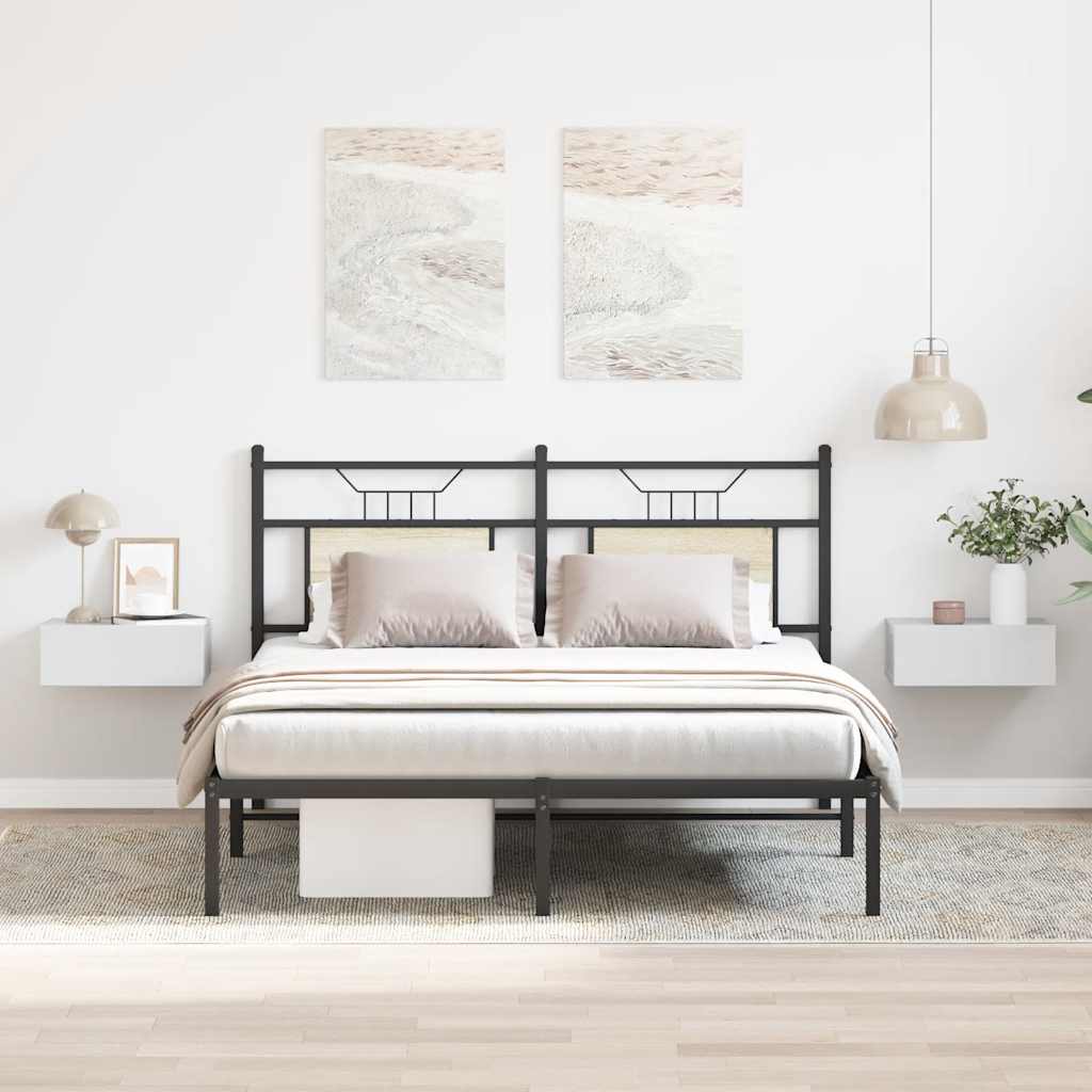 HKH Conjunto de 2 Mesas de Cabeceira de Parede - Branco Brilhante