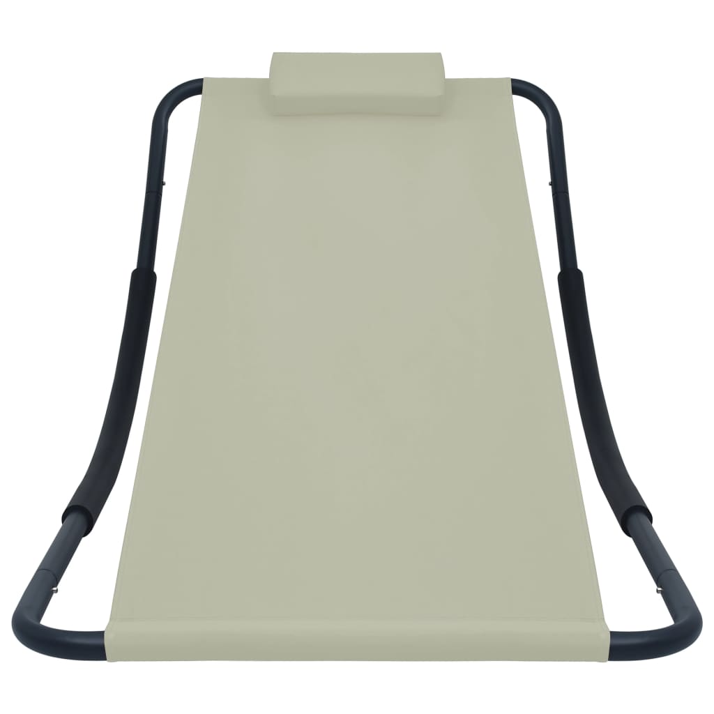 HKH Espreguiçadeira De Jardim 200x90 Cm Aço - Creme