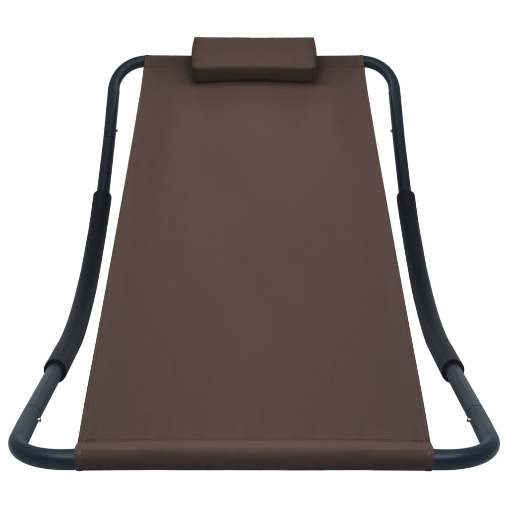 HKH Espreguiçadeira De Jardim 200x90 Cm Aço Castanho - Marrom